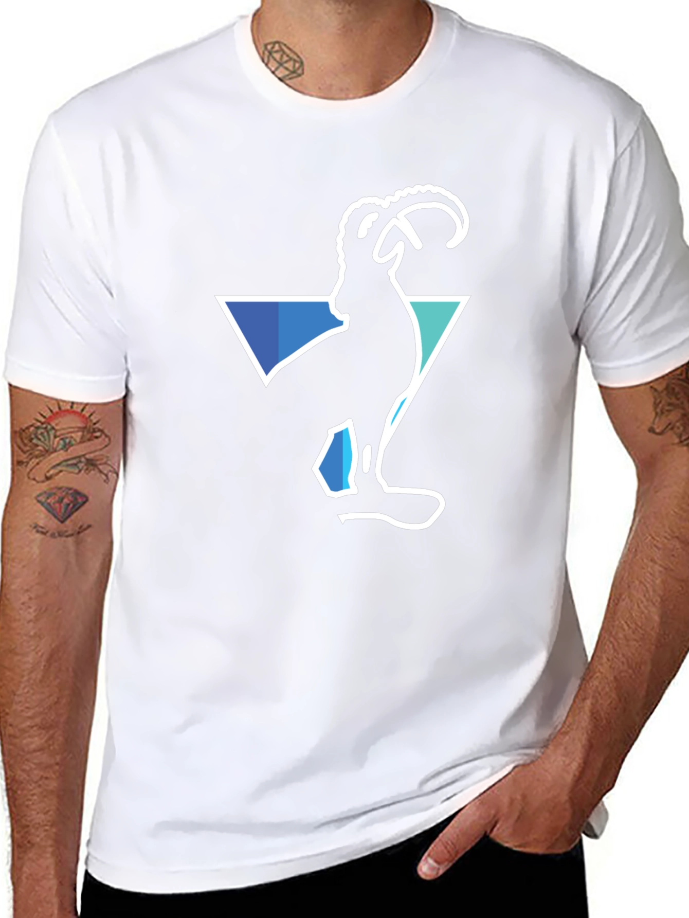 Ram Graphic Print Black T-Shirt