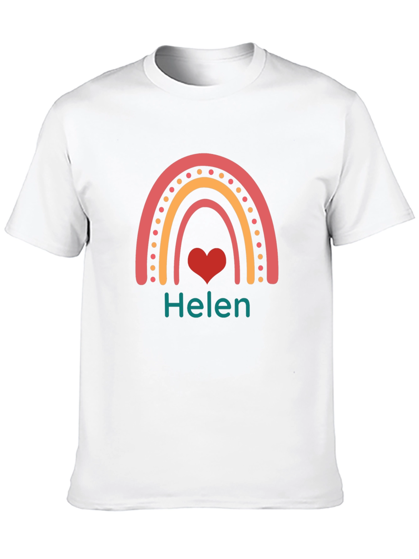 Personalized Helen Rainbow Heart T-Shirt