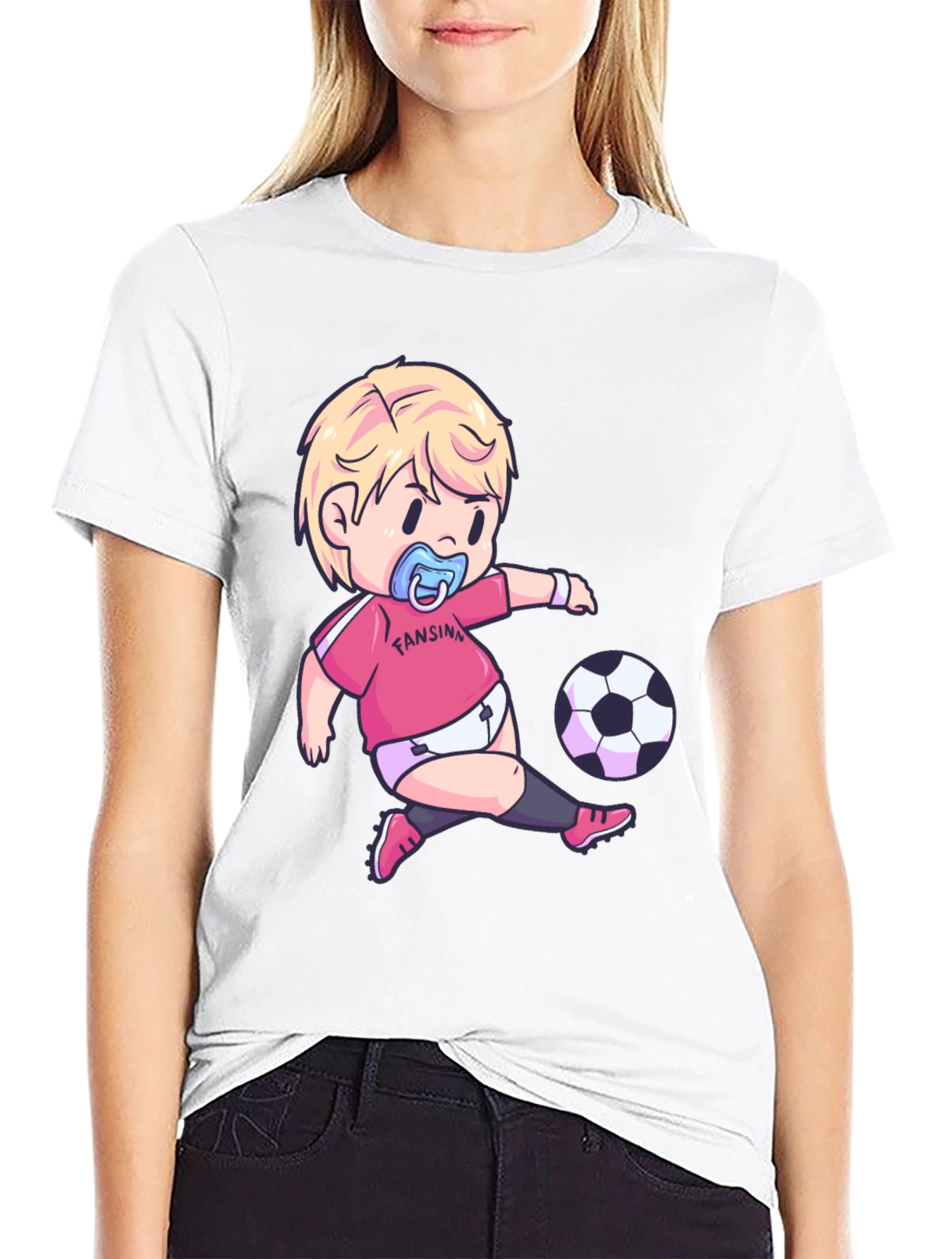 Funny Baby Soccer Player Graphic T-Shirt