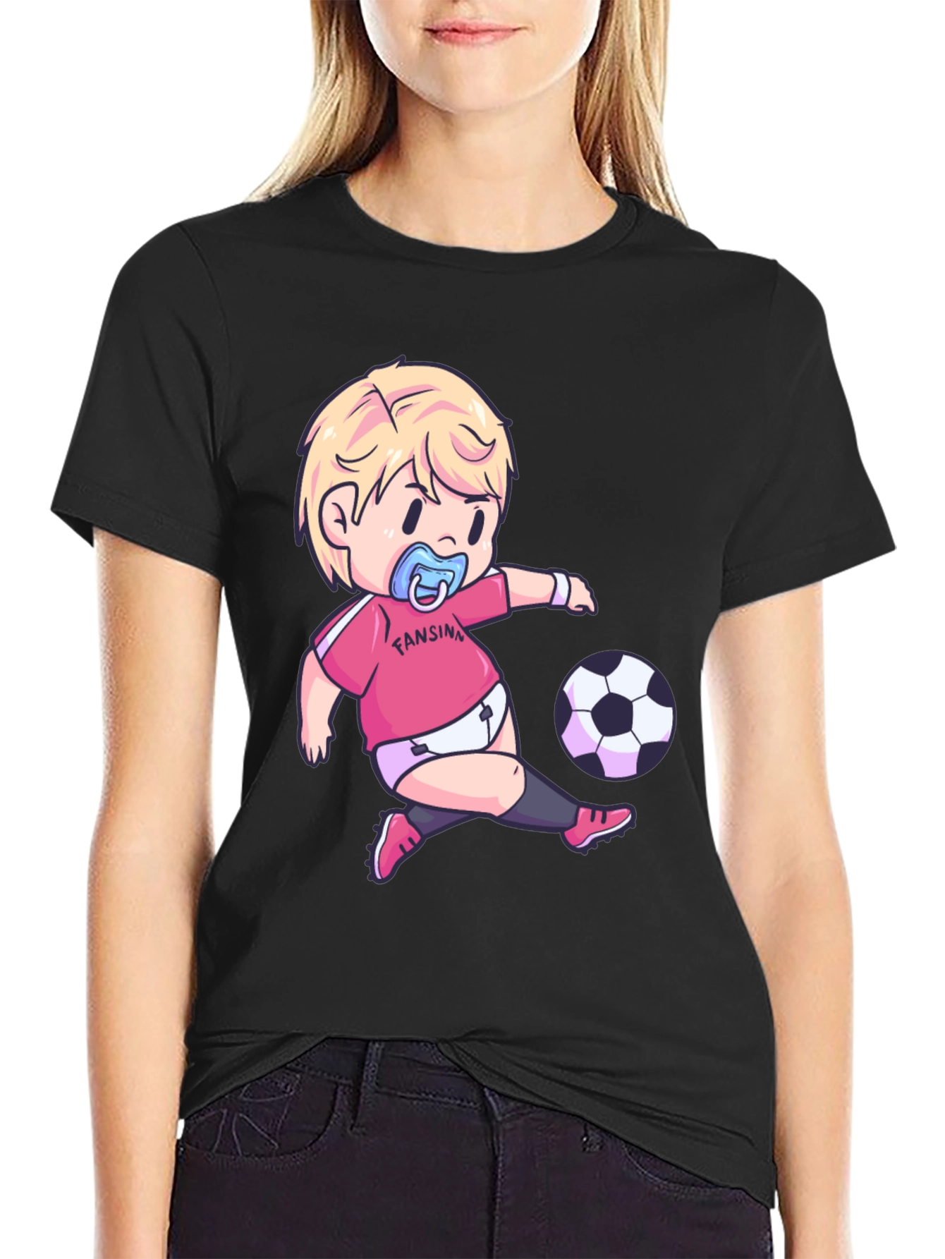 Funny Baby Soccer Player Graphic T-Shirt