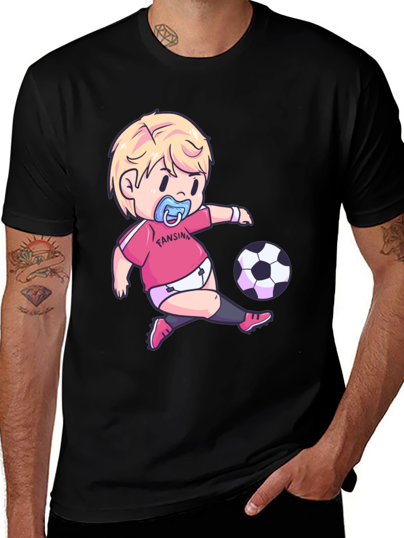 Funny Baby Soccer Player Graphic T-Shirt