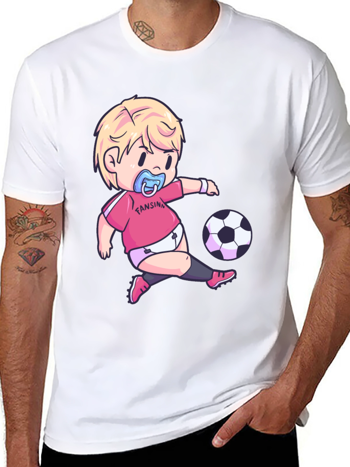 Funny Baby Soccer Player Graphic T-Shirt