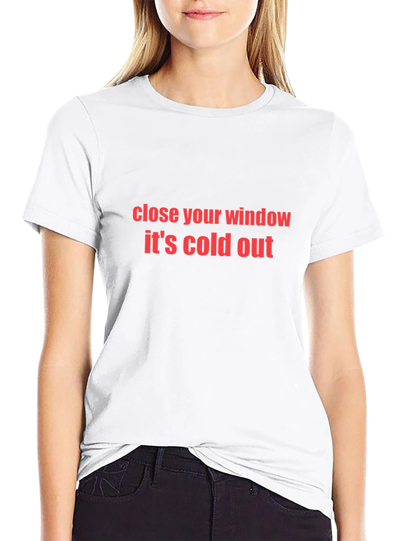 Close Your Window Its Cold Out Black T-Shirt