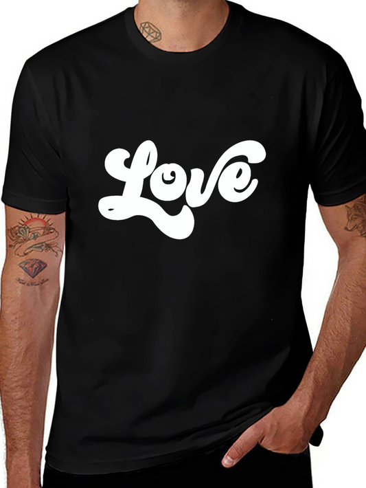 Retro Love Graphic Black T-Shirt