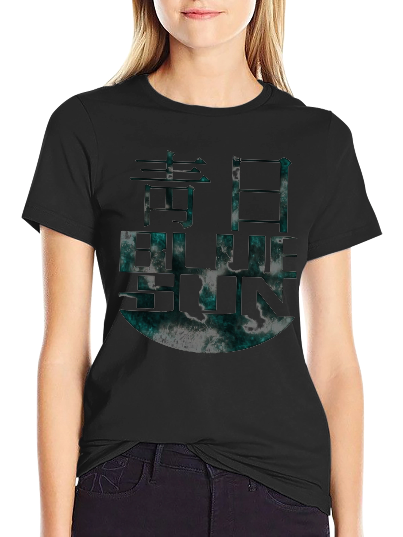 Blue Sun Graphic T-Shirt Black