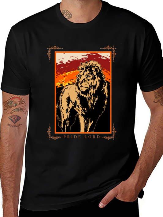 Pride Lord Lion Graphic T-Shirt - Black