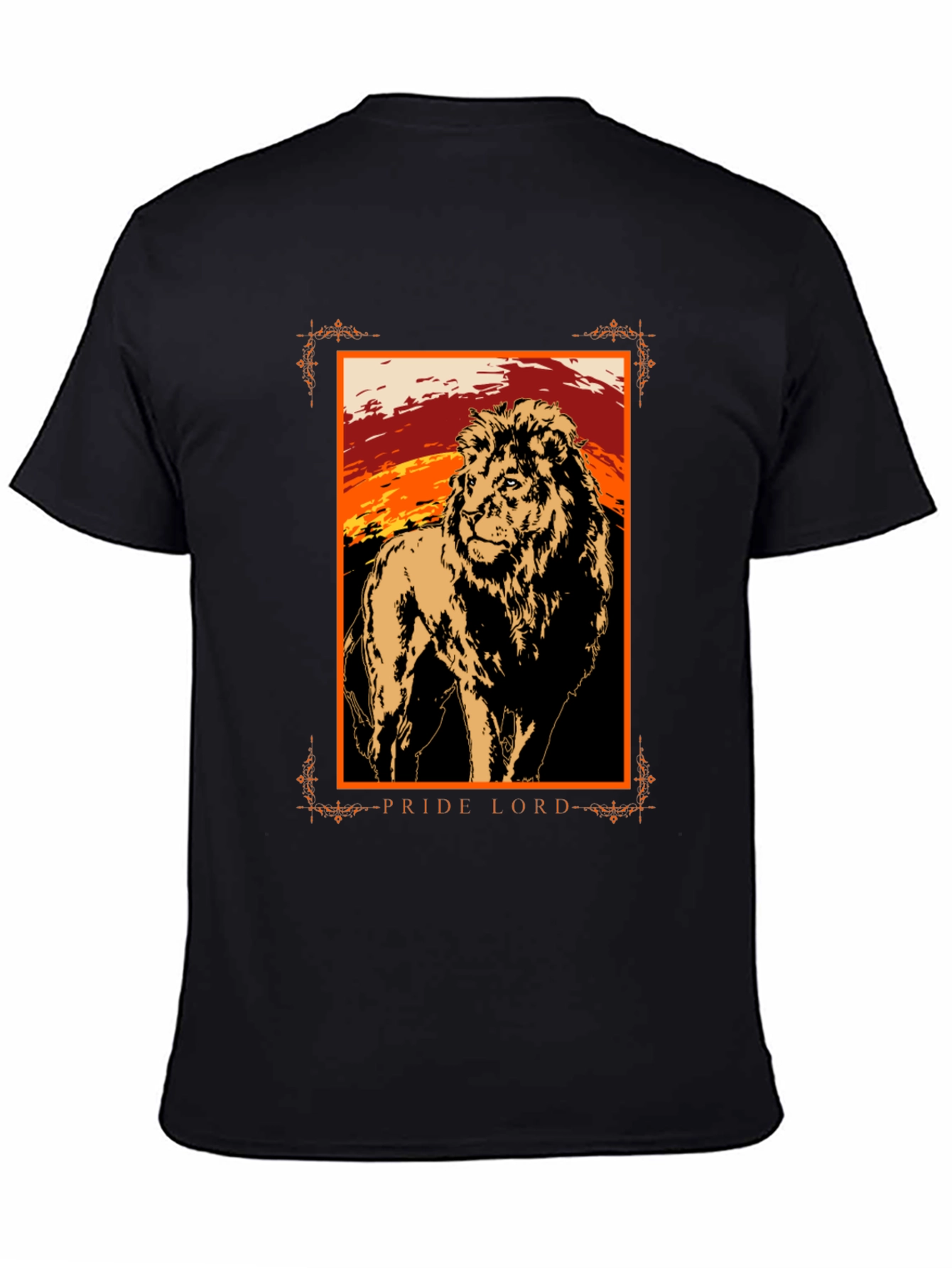 Pride Lord Lion Graphic T-Shirt - Black