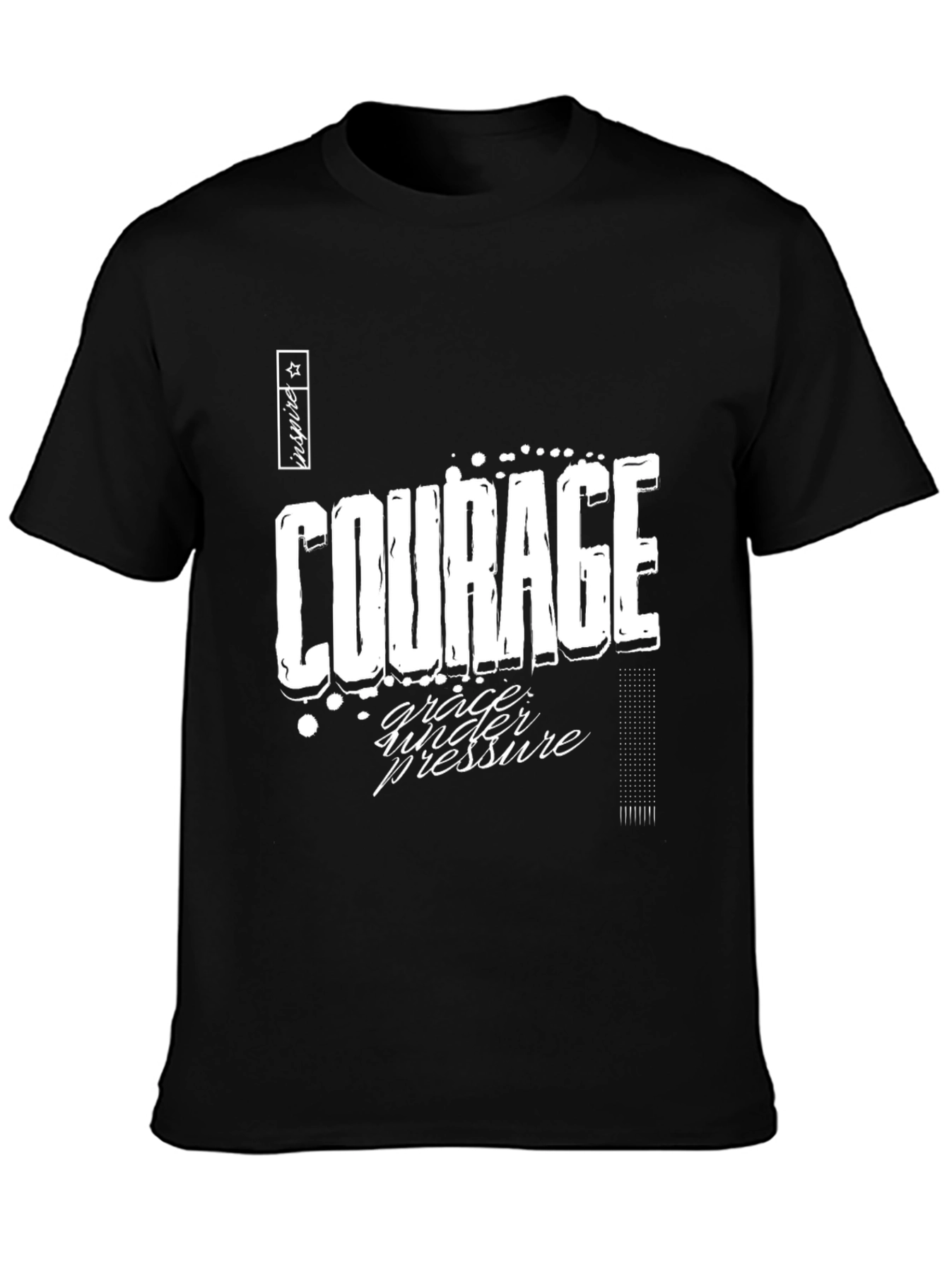 Courage & Grace Graphic Tee - Black Casual T-Shirt