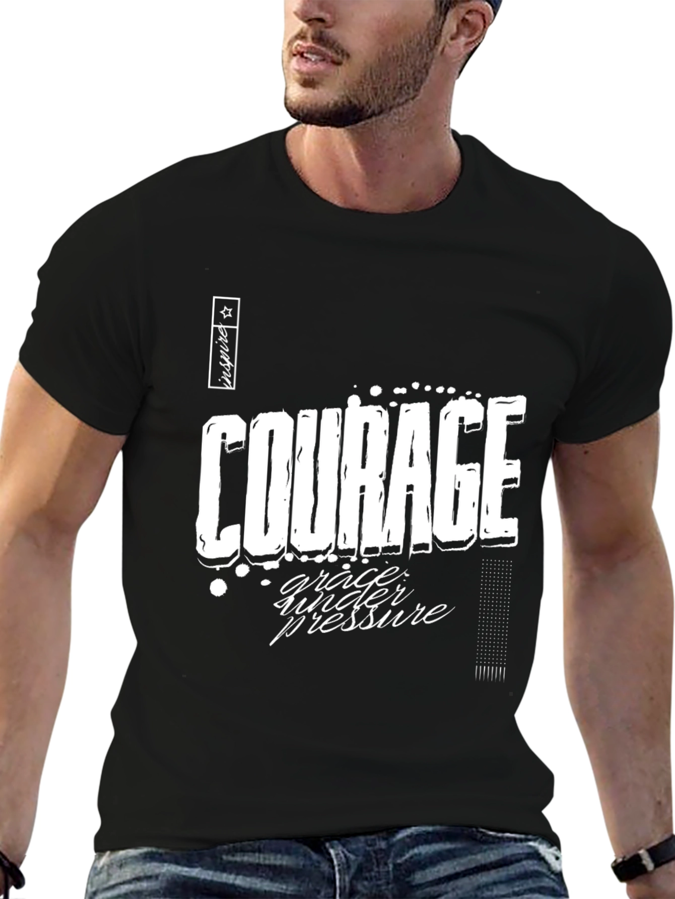 Courage & Grace Graphic Tee - Black Casual T-Shirt