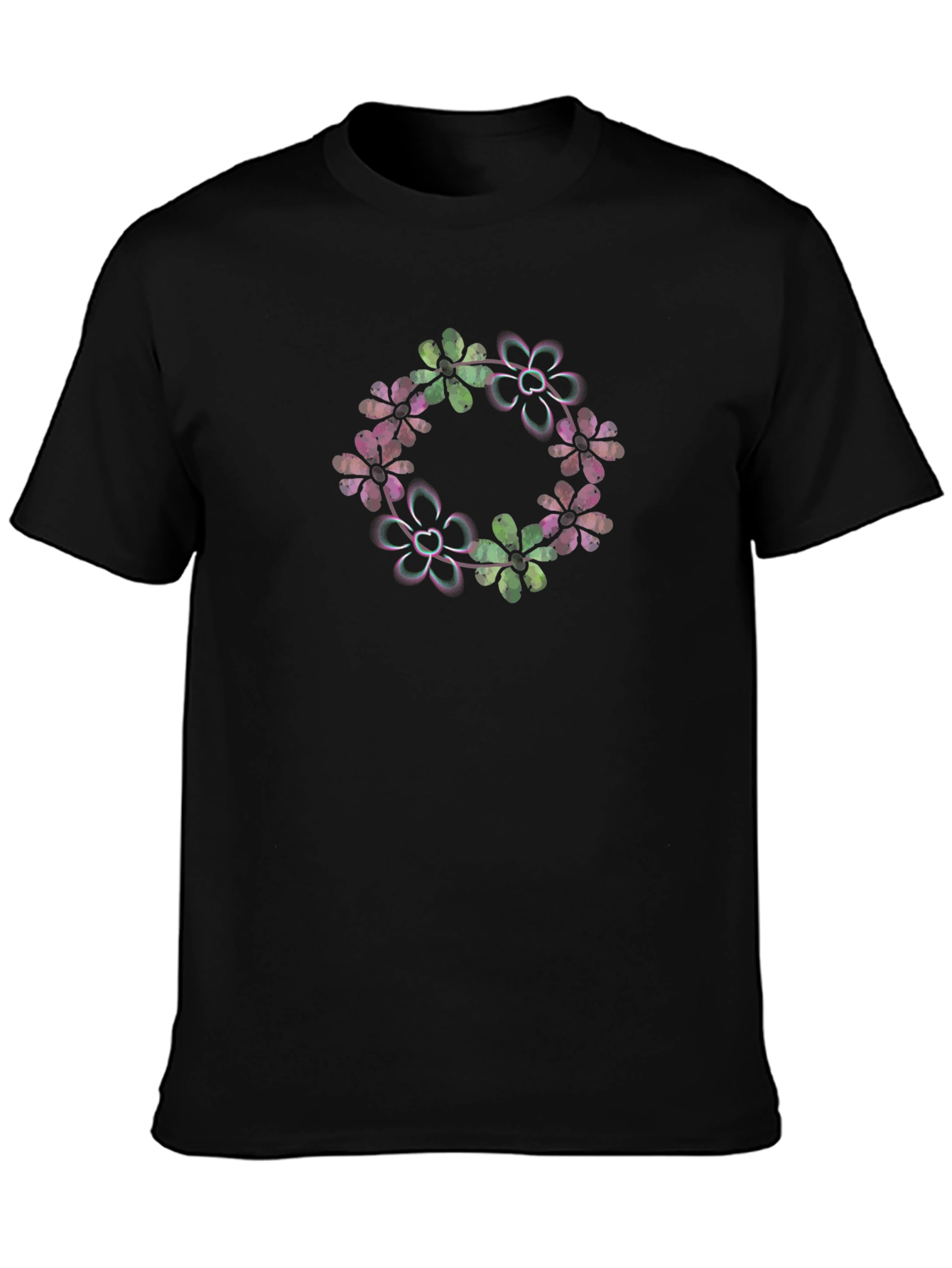 Floral Wreath Graphic Tee - Stylish Comfort