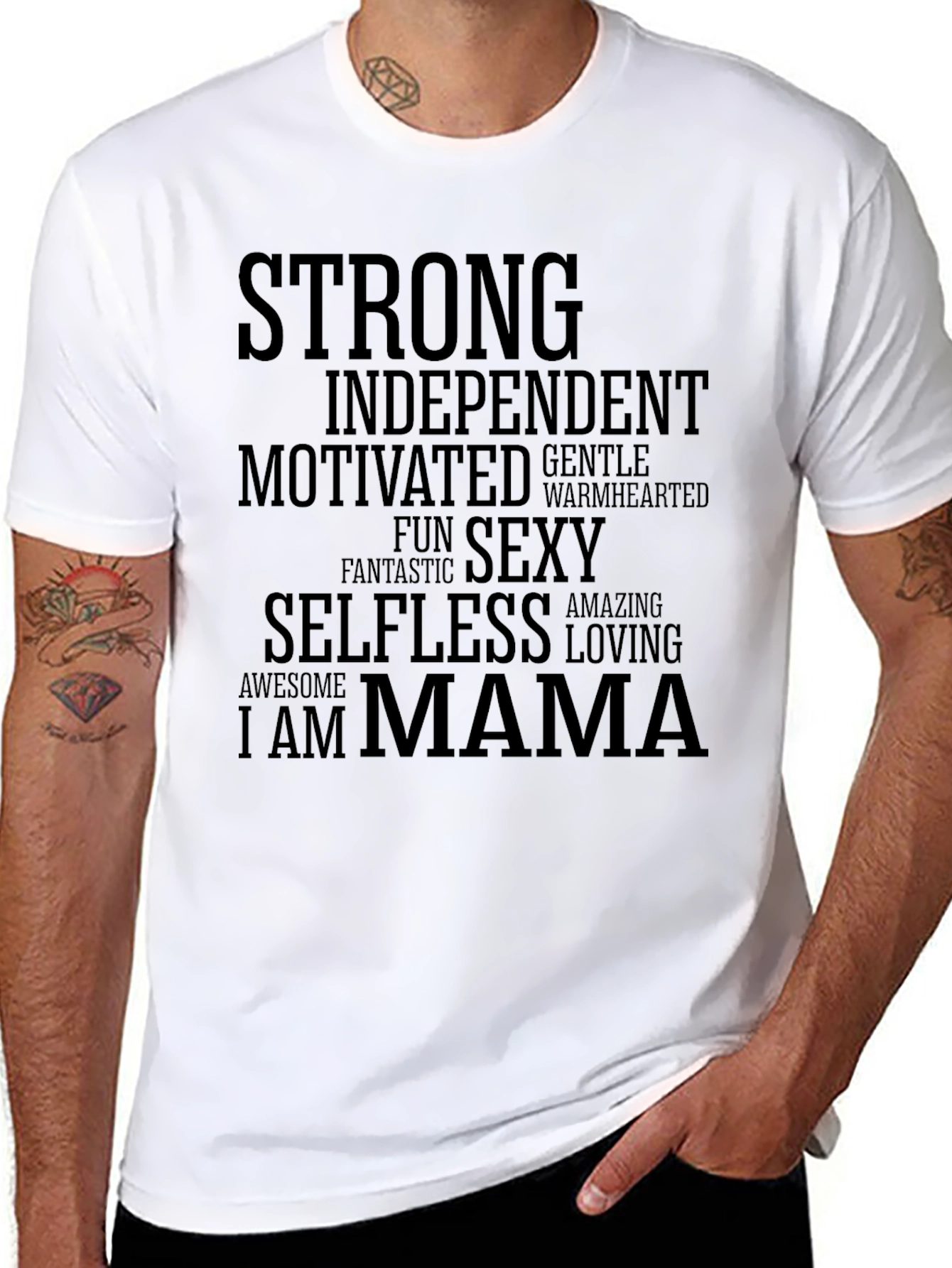 Strong Mama Graphic Tee - Black Cotton T-Shirt