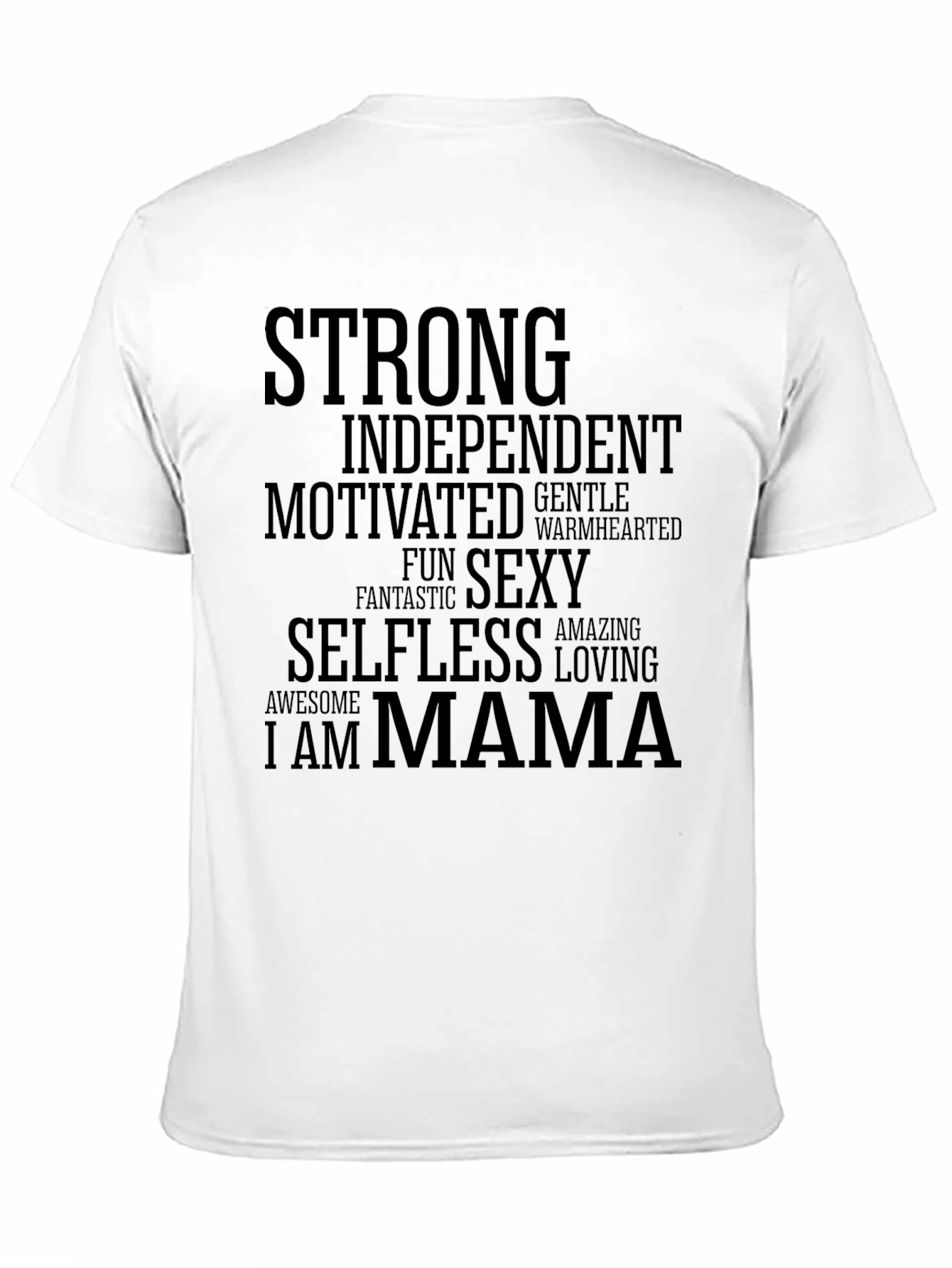 Strong Mama Graphic Tee - Black Cotton T-Shirt