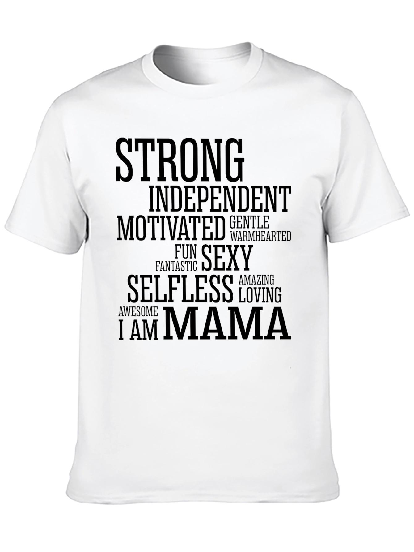 Strong Mama Graphic Tee - Black Cotton T-Shirt