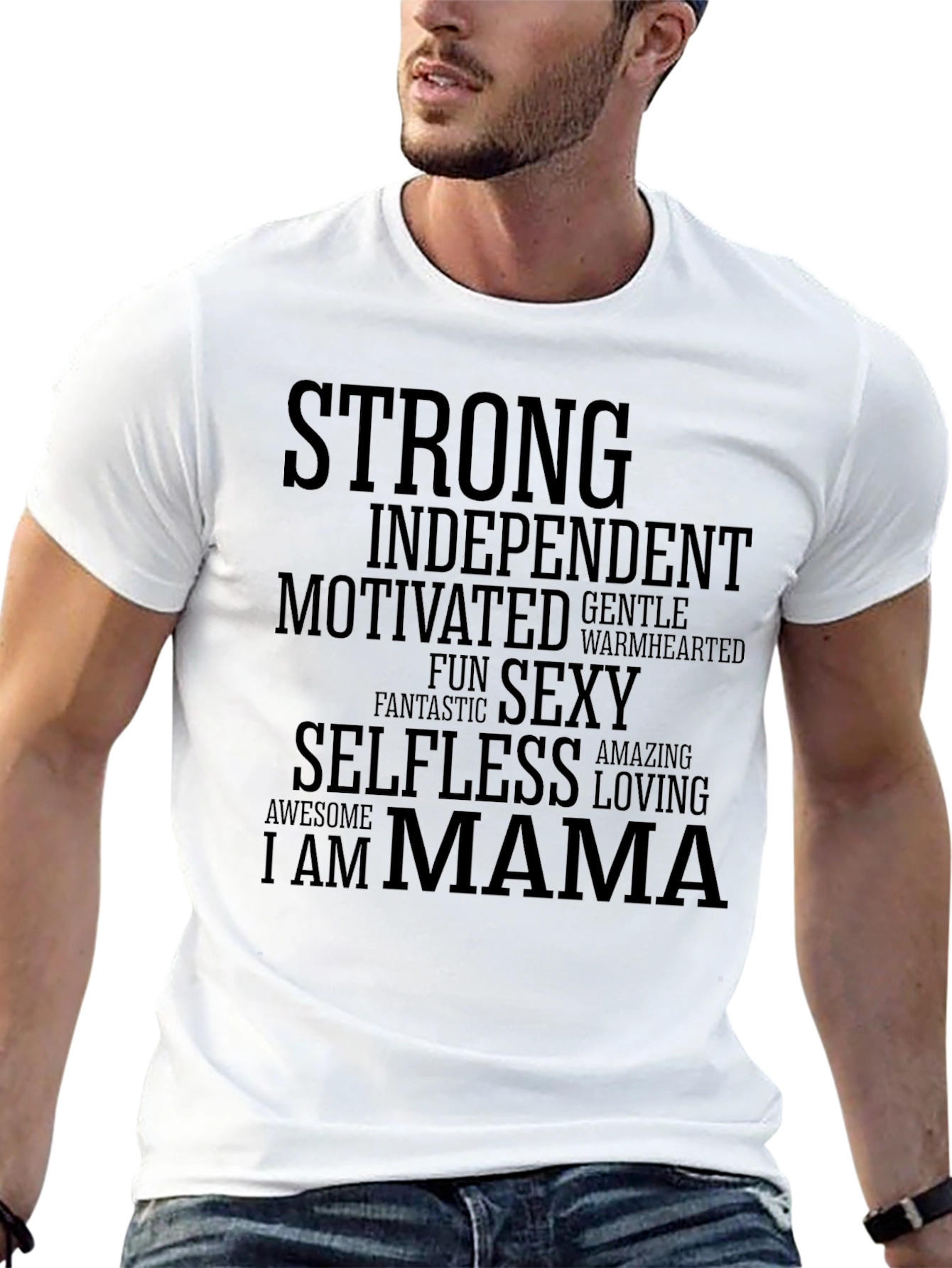 Strong Mama Graphic Tee - Black Cotton T-Shirt