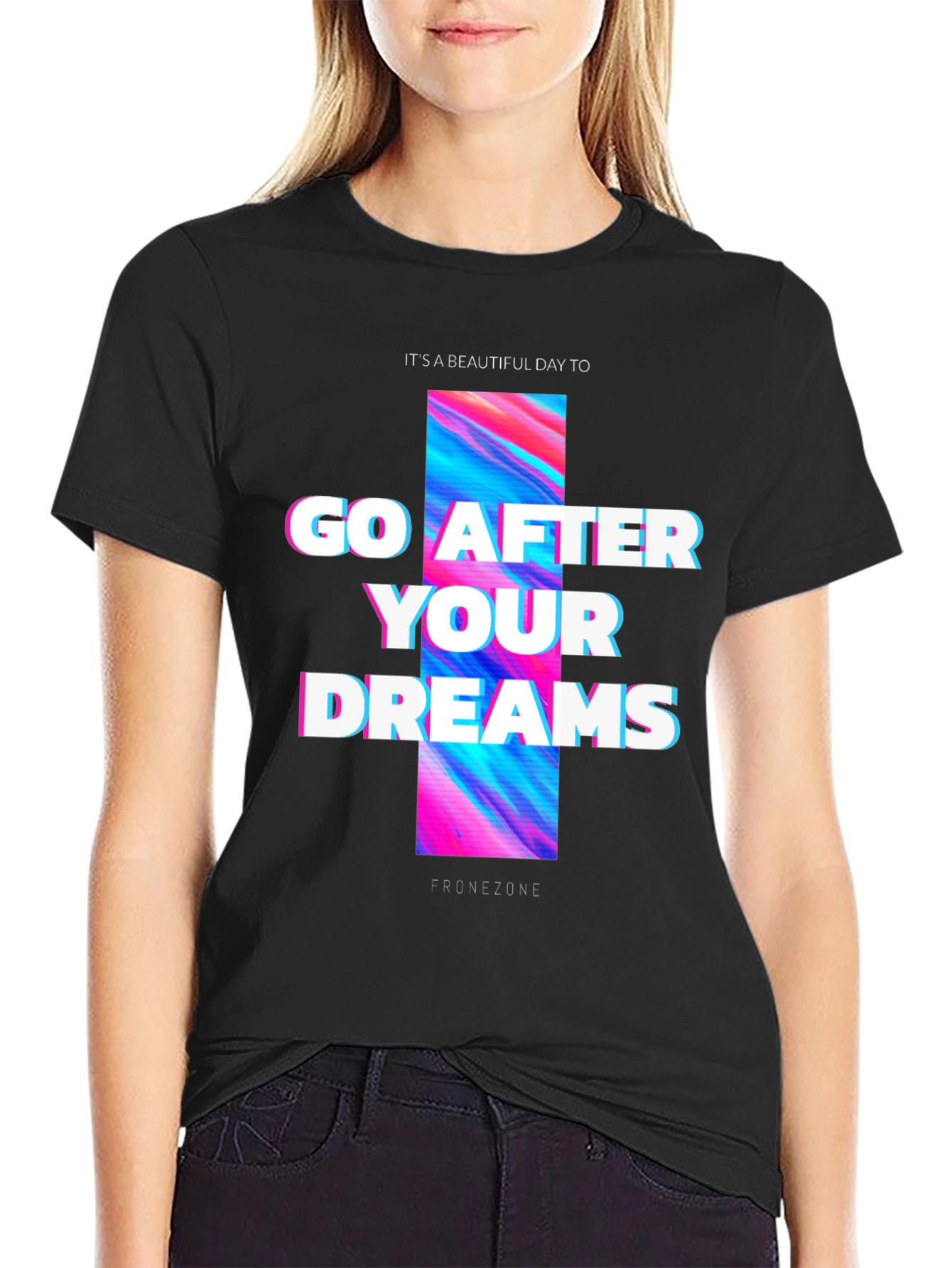 Go After Your Dreams Black Graphic Tee