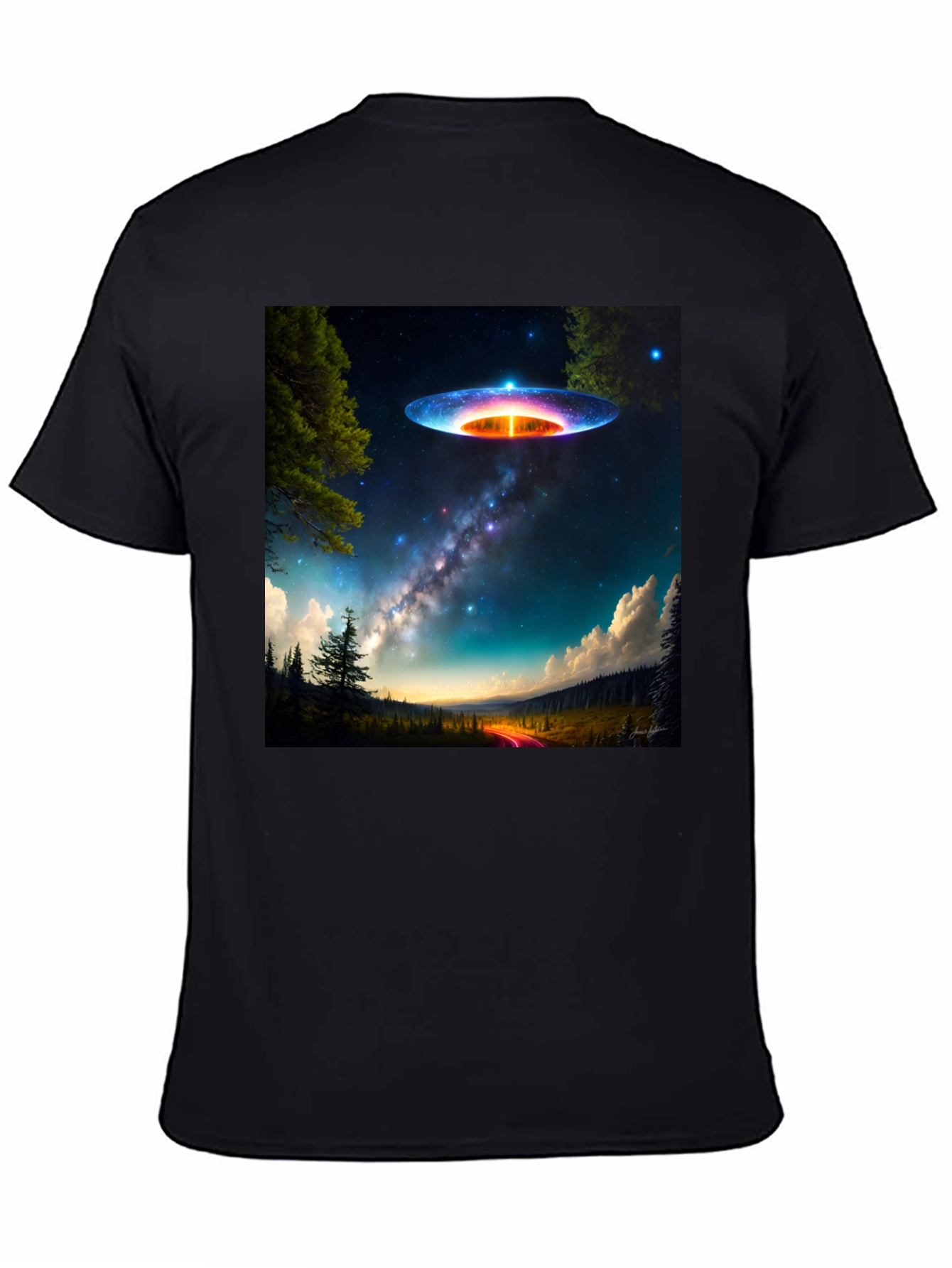 UFO Landscape T-Shirt - Galaxy Alien Graphic Tee