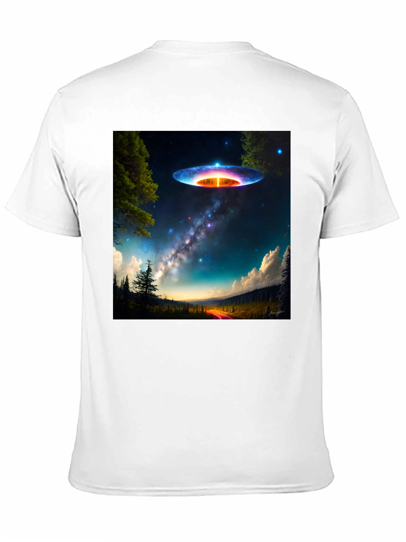 UFO Landscape T-Shirt - Galaxy Alien Graphic Tee