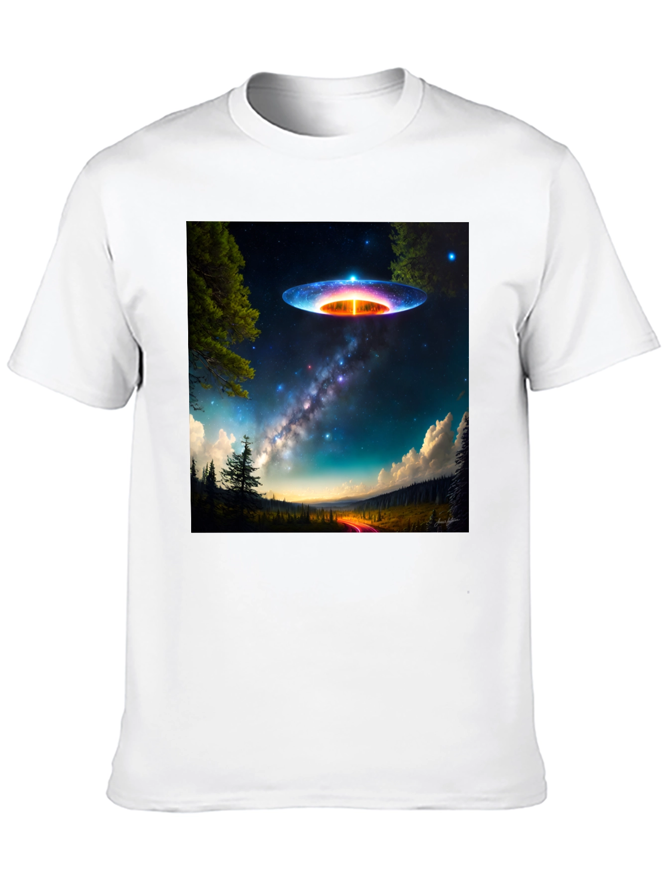 UFO Landscape T-Shirt - Galaxy Alien Graphic Tee