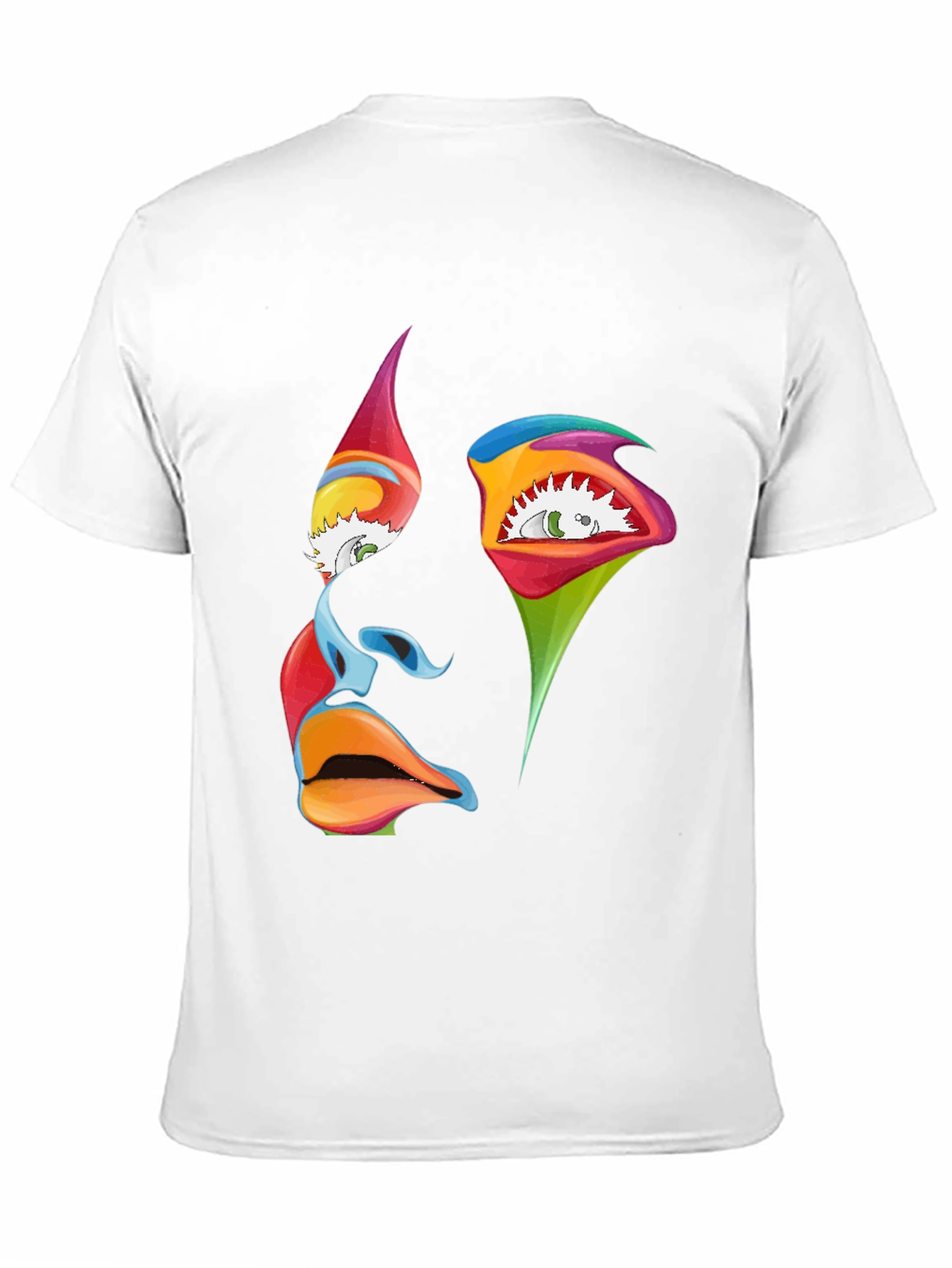 Abstract Face Graphic Black T-Shirt