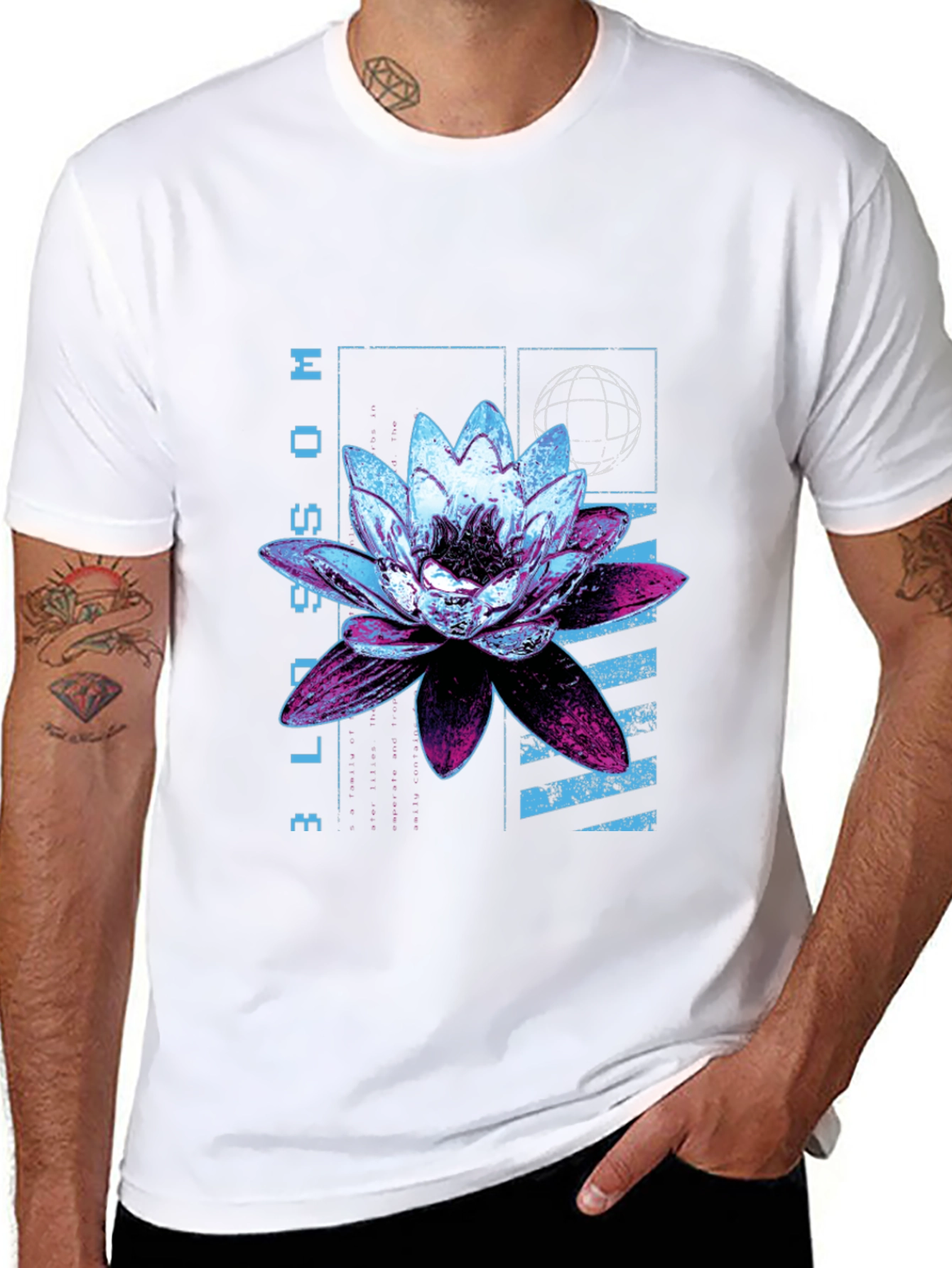 Blossom Graphic Print Black T-Shirt