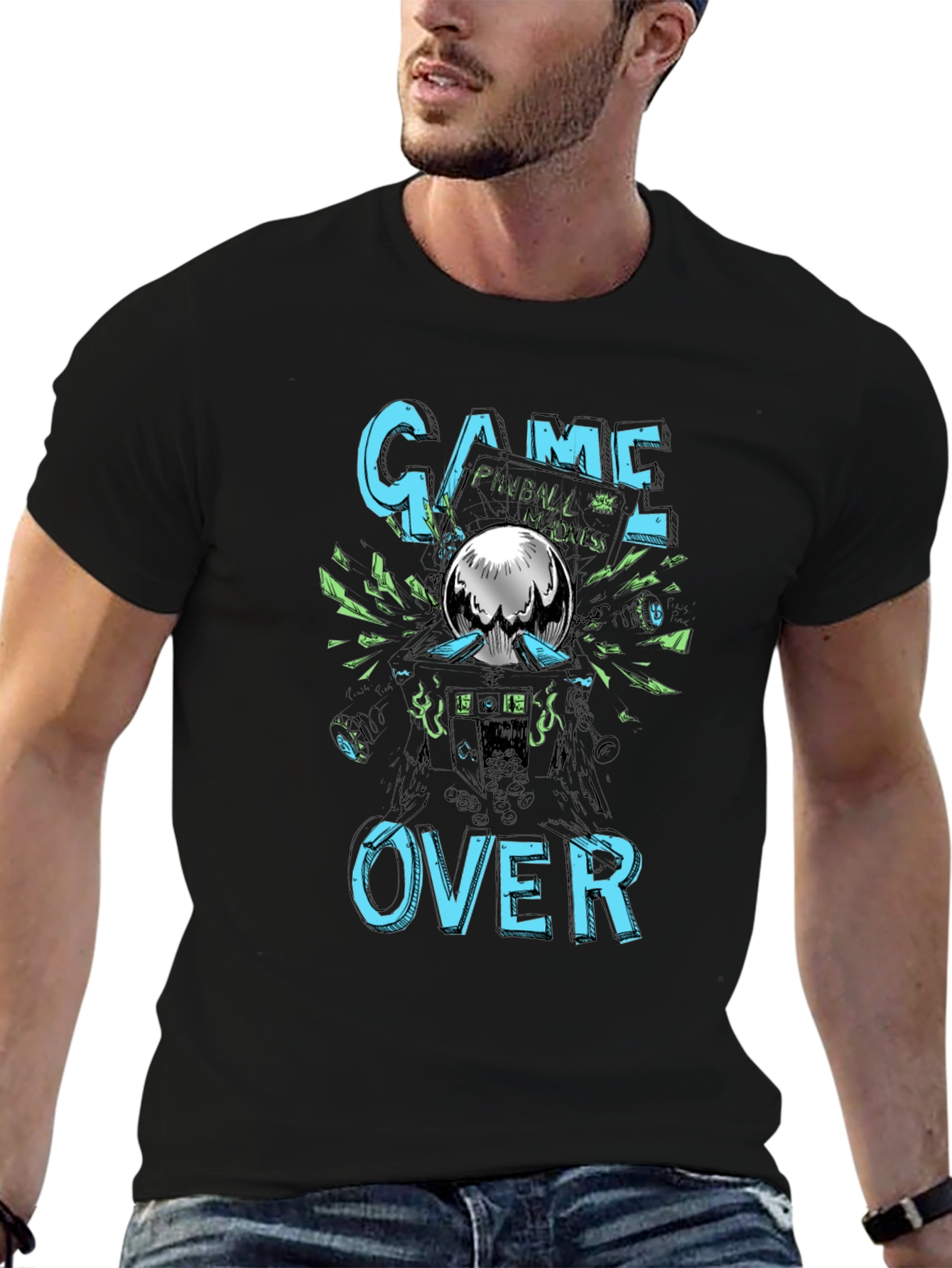 Game Over Pinball Madness Graphic Tee