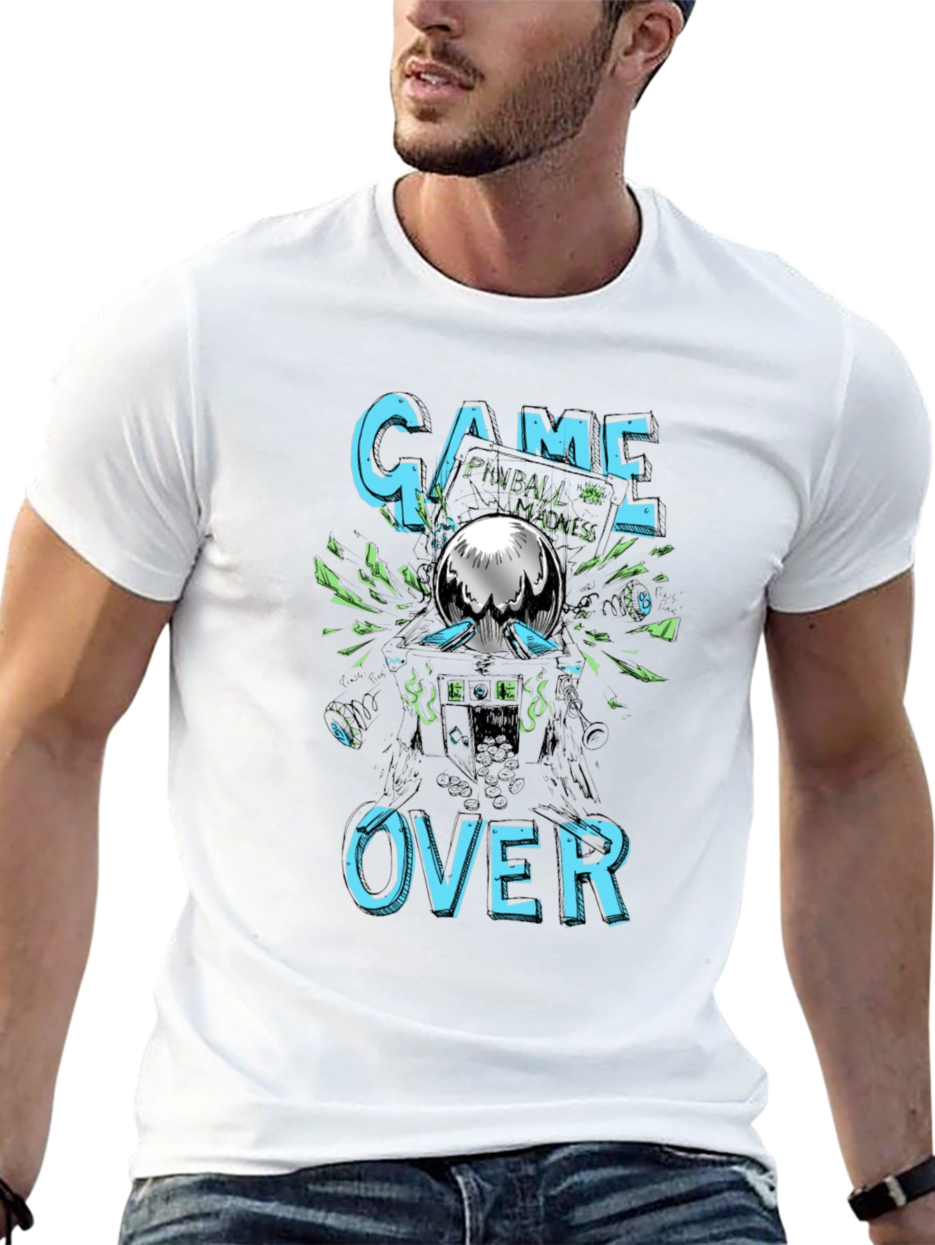 Game Over Pinball Madness Graphic Tee