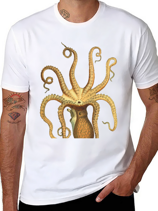 Octopus Graphic Tee - Black Cotton T-Shirt