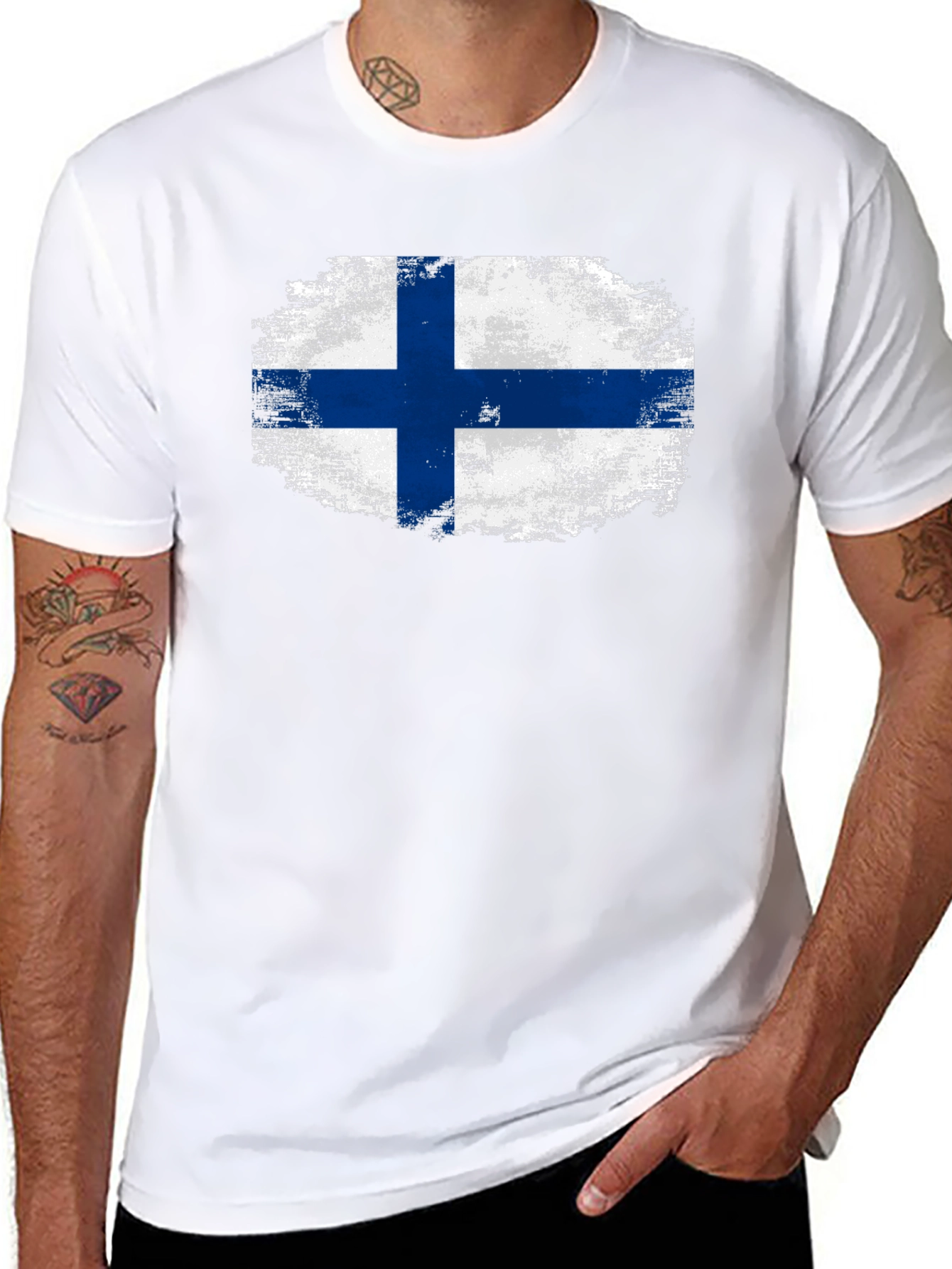 Finland Flag Grunge T-Shirt