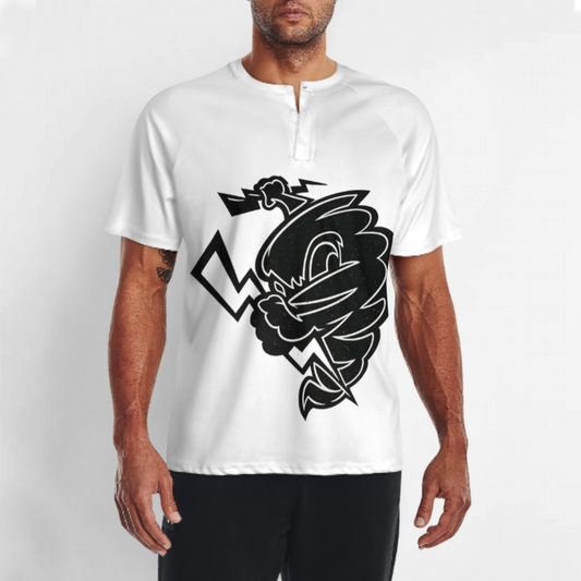 Storm Tornado Graphic Tee, Lightning Streetwear Shirt, Abstract Thunder Symbol T-Shirt, Bold Monochrome Urban Fashion Top(z742)