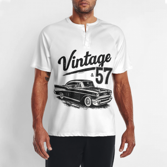 Vintage 57 Classic Car Graphic Tee, Retro American Muscle Shirt, Old School Auto Lover T-Shirt, Distressed Classic Car Streetwear Top(z741)