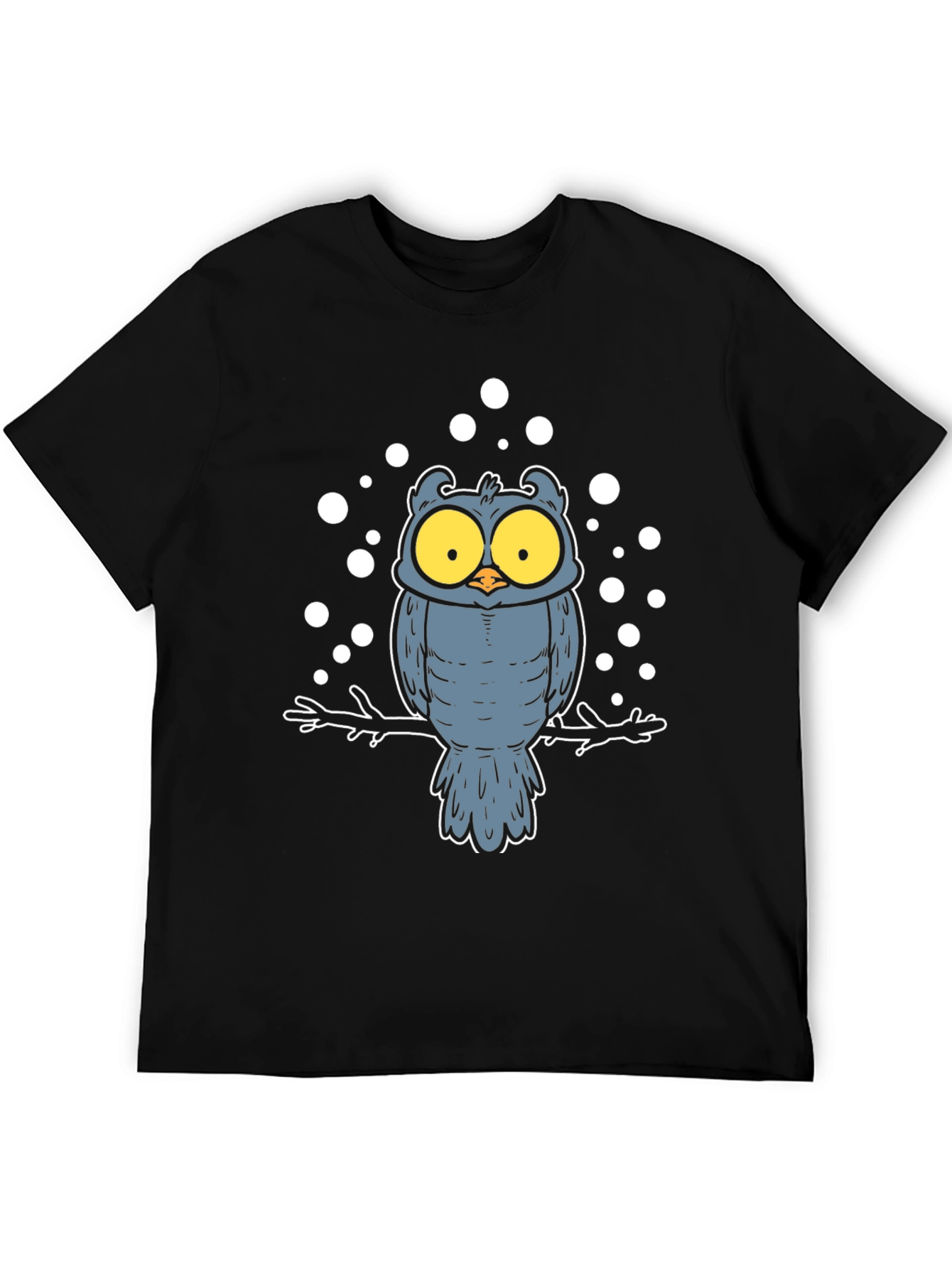 Owl Graphic Print Black T-Shirt