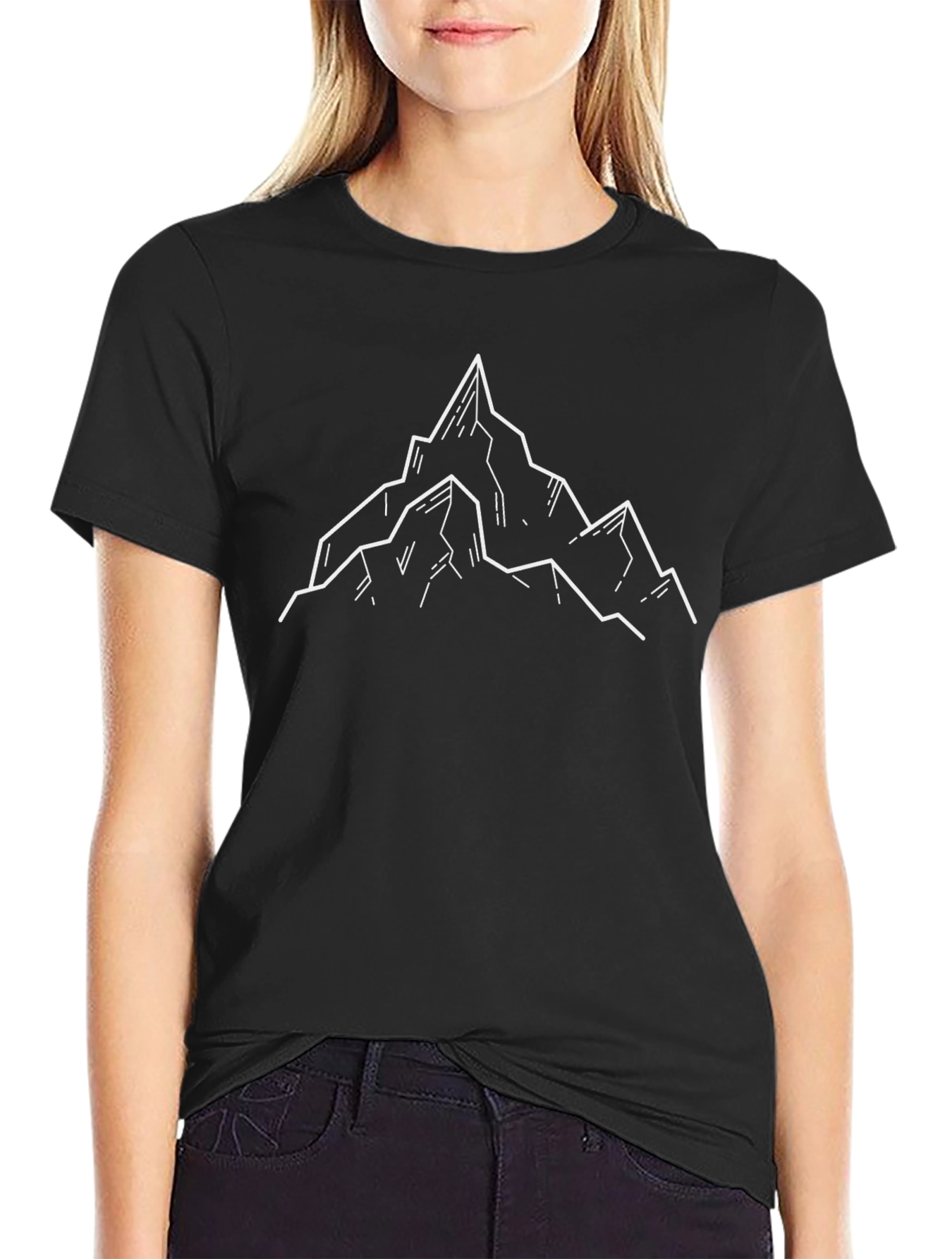 Mountain Peak Graphic Tee - Black