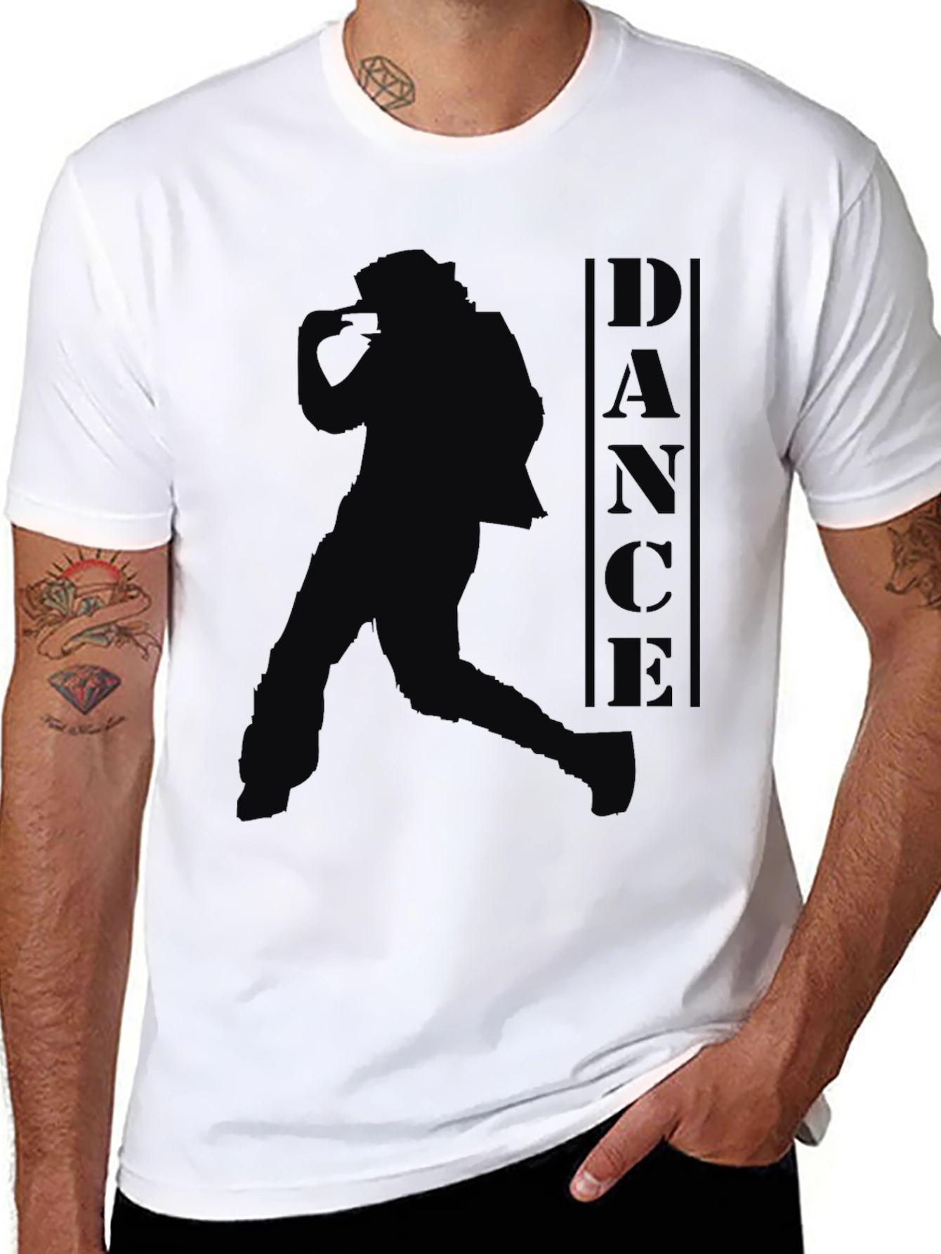 Black Dance Silhouette Graphic T-Shirt