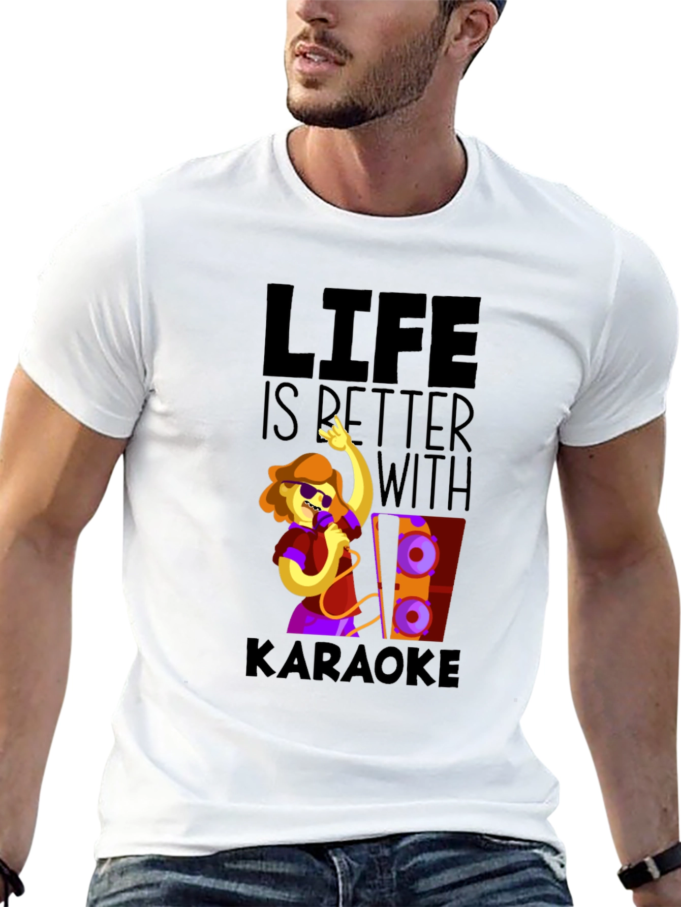 Karaoke Life Tee - Fun Music Lover Graphic T-Shirt