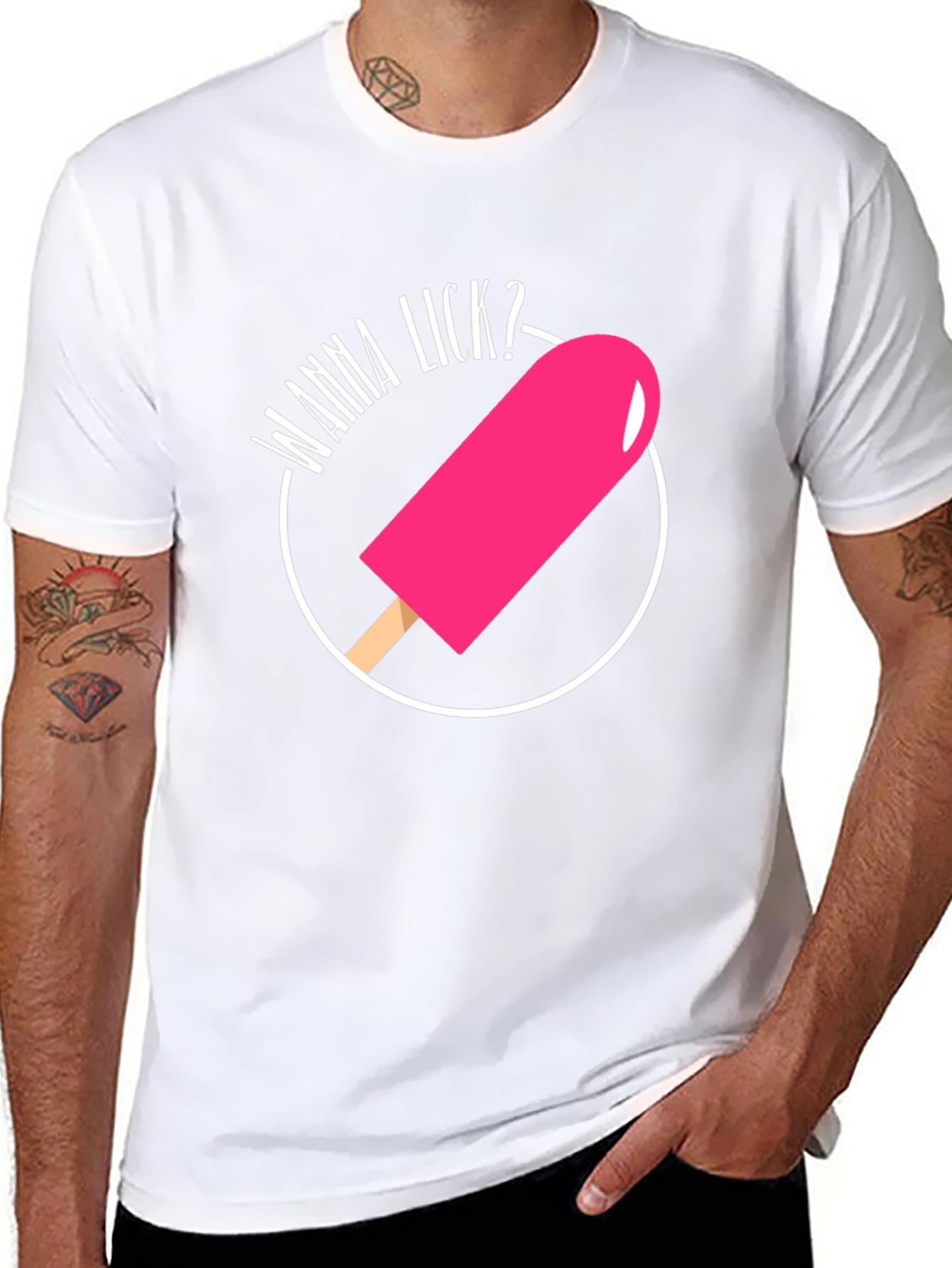 Wanna Lick? Novelty Graphic T-Shirt