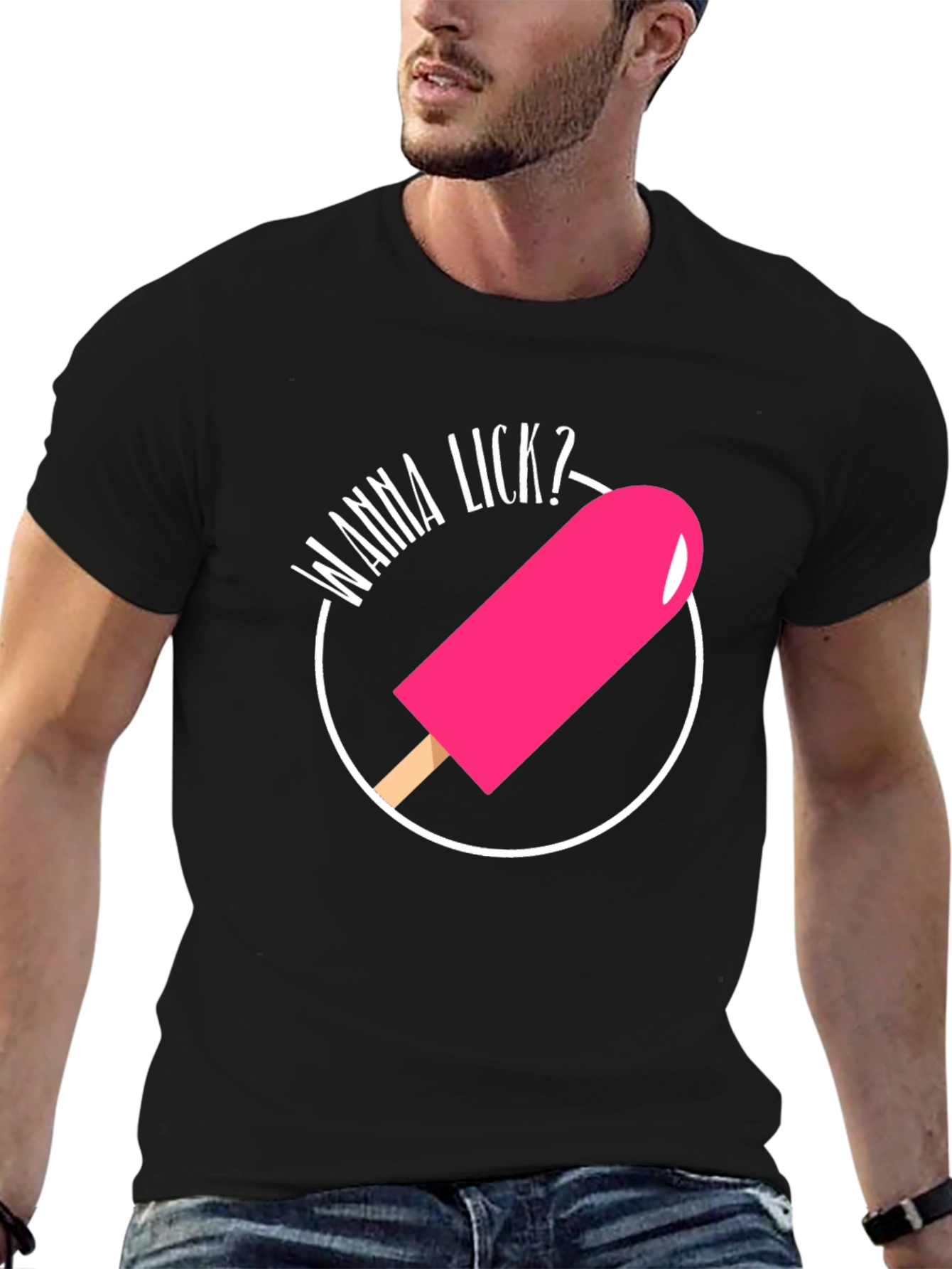 Wanna Lick? Novelty Graphic T-Shirt