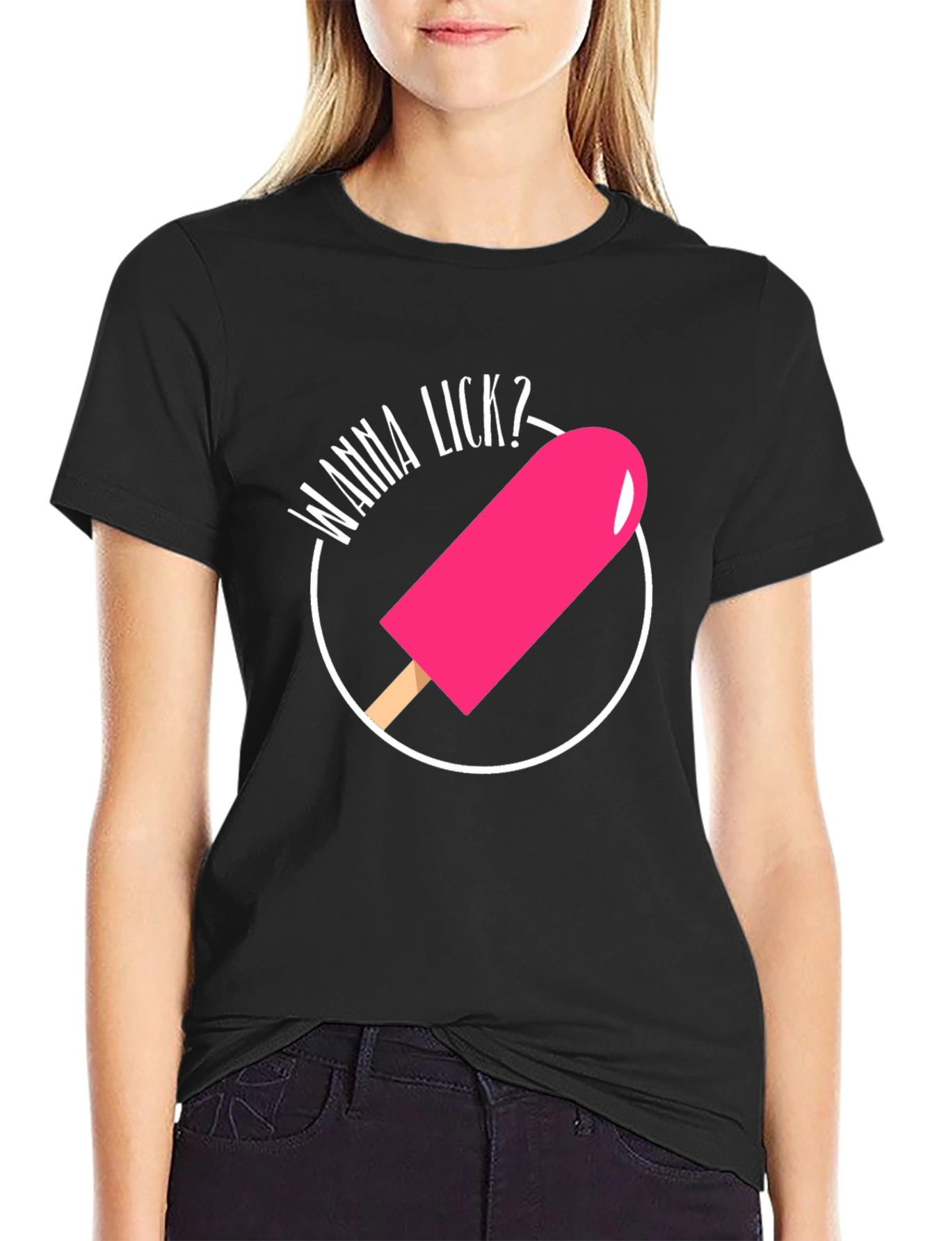 Wanna Lick? Novelty Graphic T-Shirt