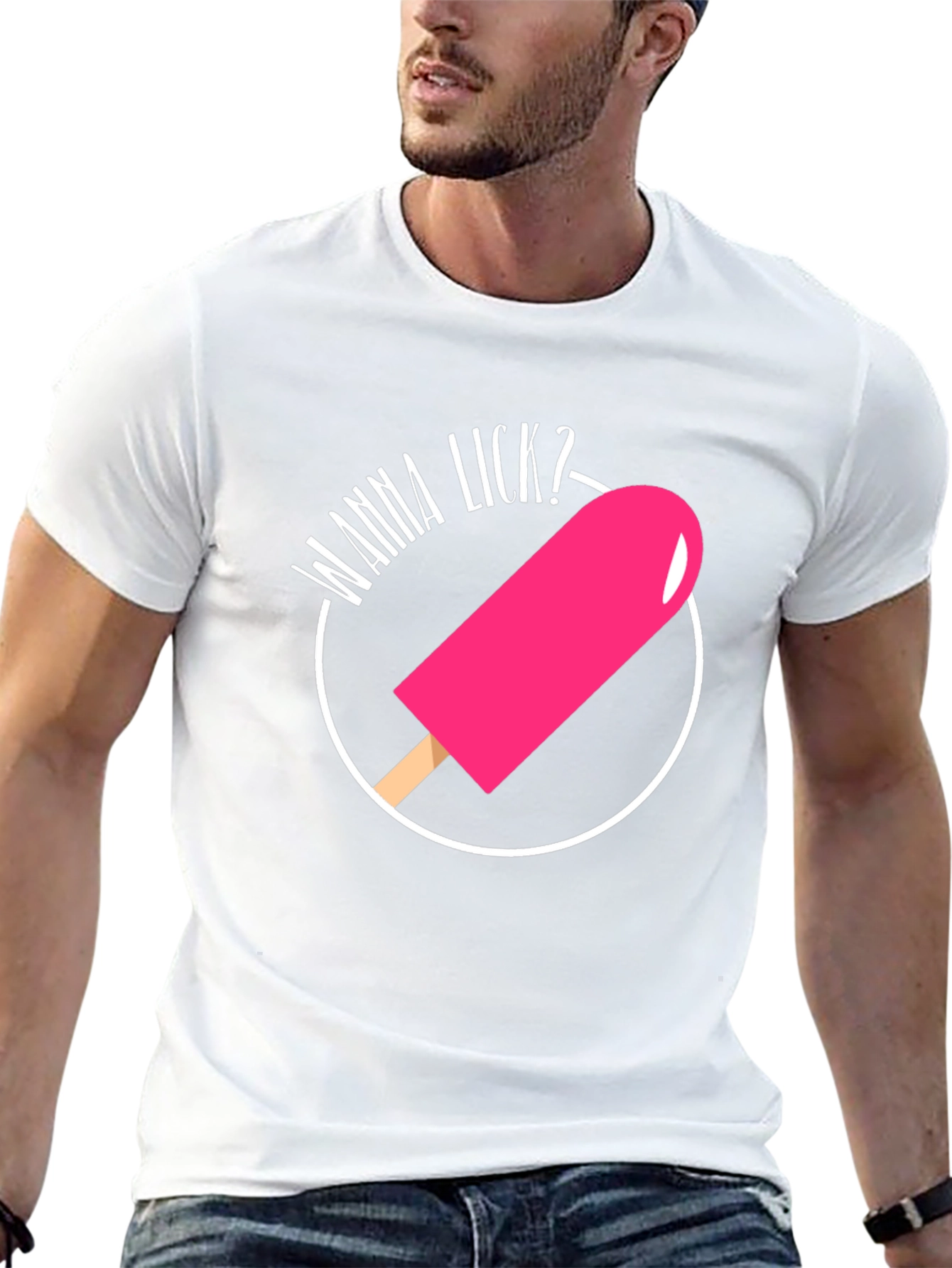 Wanna Lick? Novelty Graphic T-Shirt
