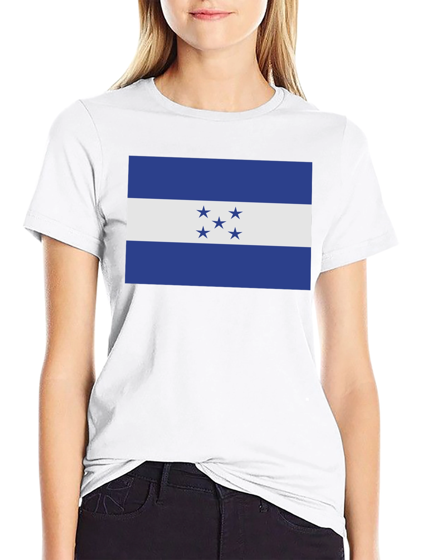 Honduras Flag T-Shirt - Black Cotton Tee