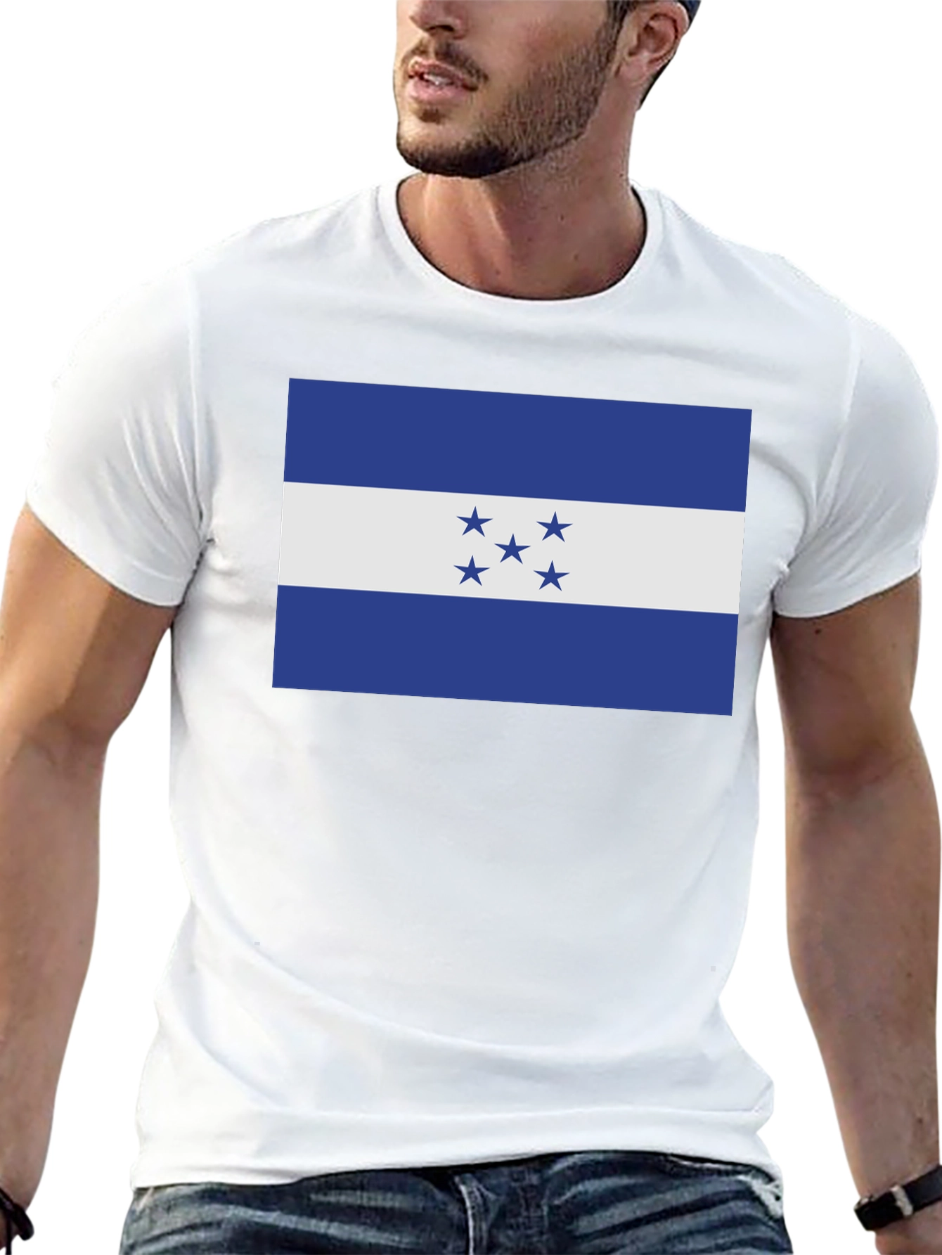 Honduras Flag T-Shirt - Black Cotton Tee