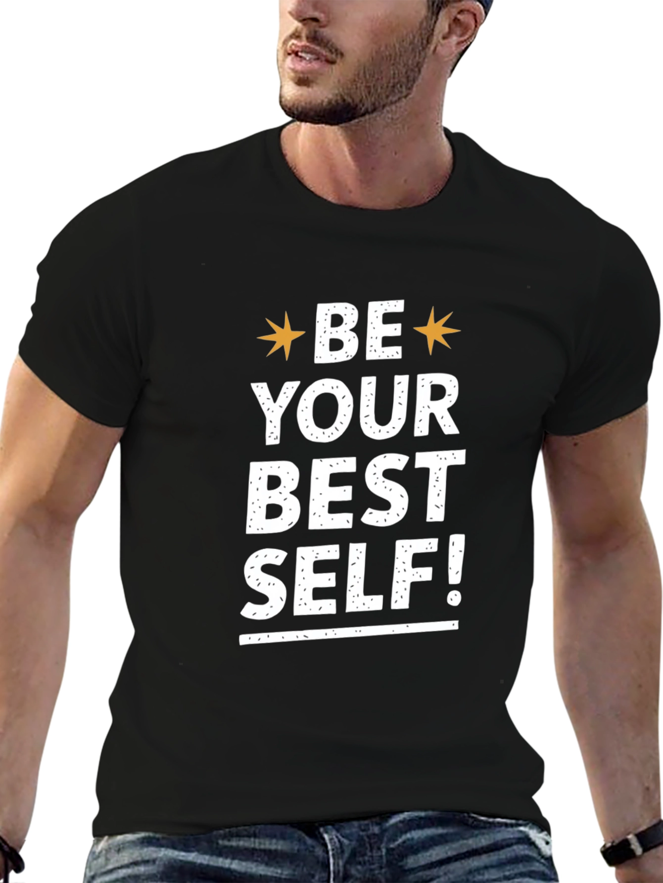 Motivational Be Your Best Self! Black T-Shirt