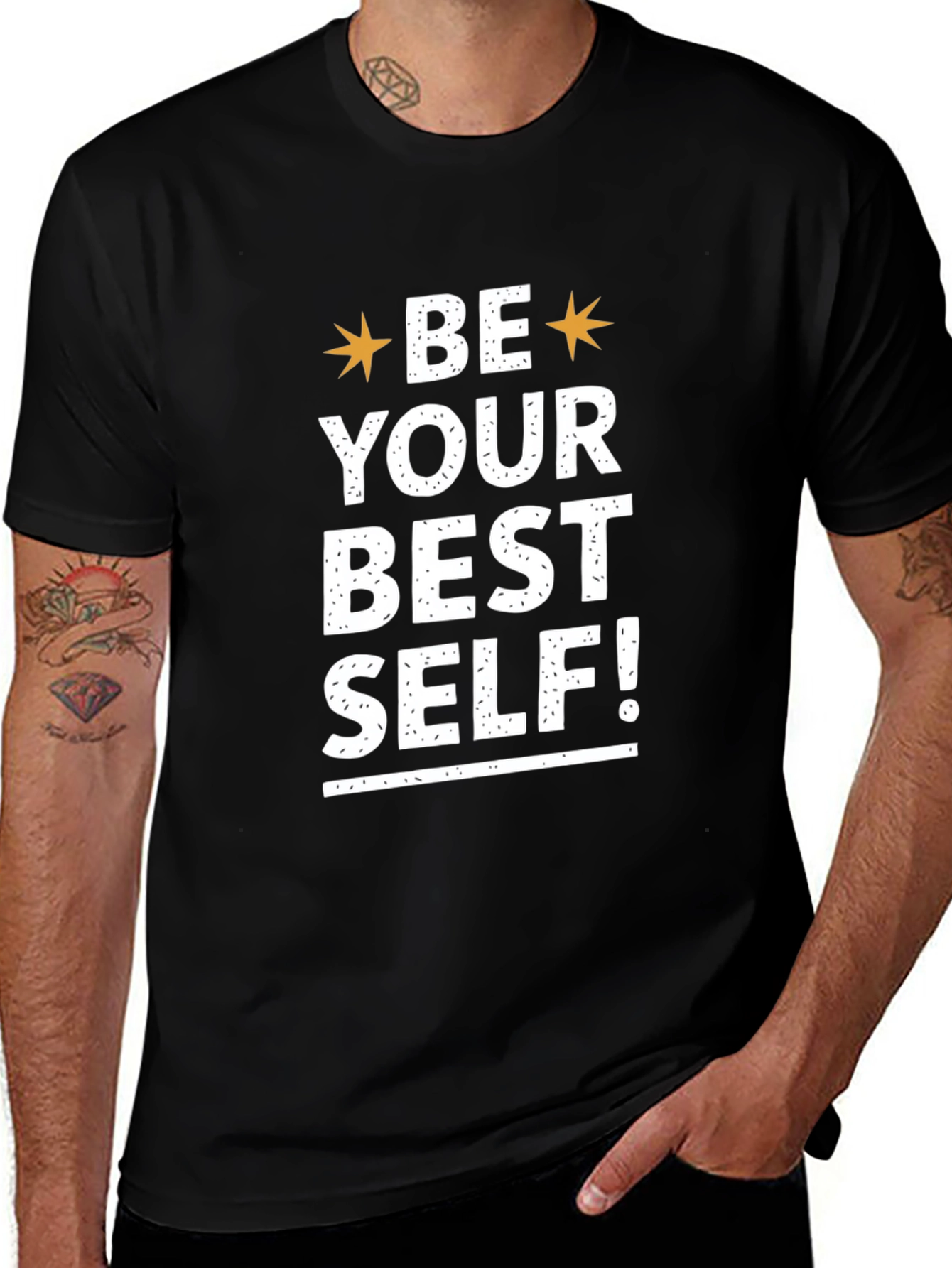 Motivational Be Your Best Self! Black T-Shirt