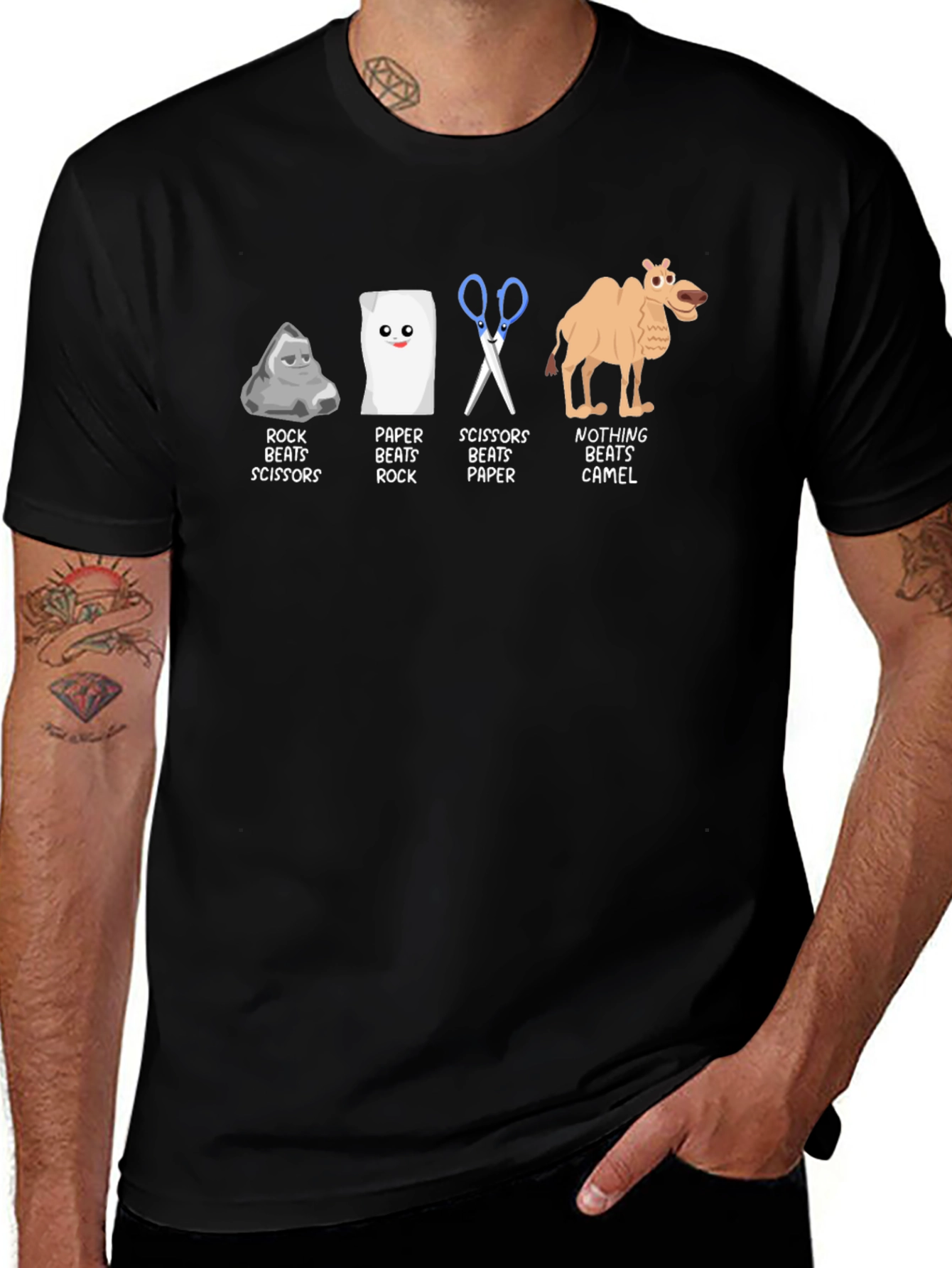Rock Paper Scissors Camel T-Shirt