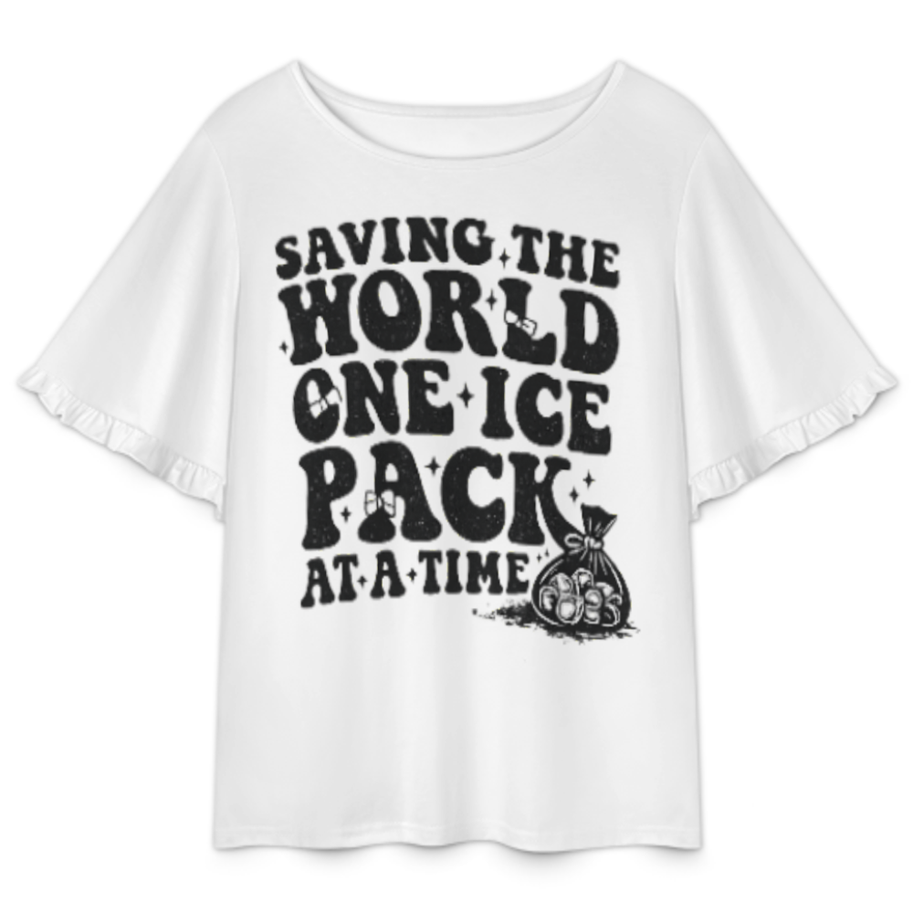 Saving The World One Ice Pack At A Time Graphic Tee, Funny Nurse Shirt, Medical Humor T-Shirt, Healthcare Worker Gift, Retro Comfort Top(z621)