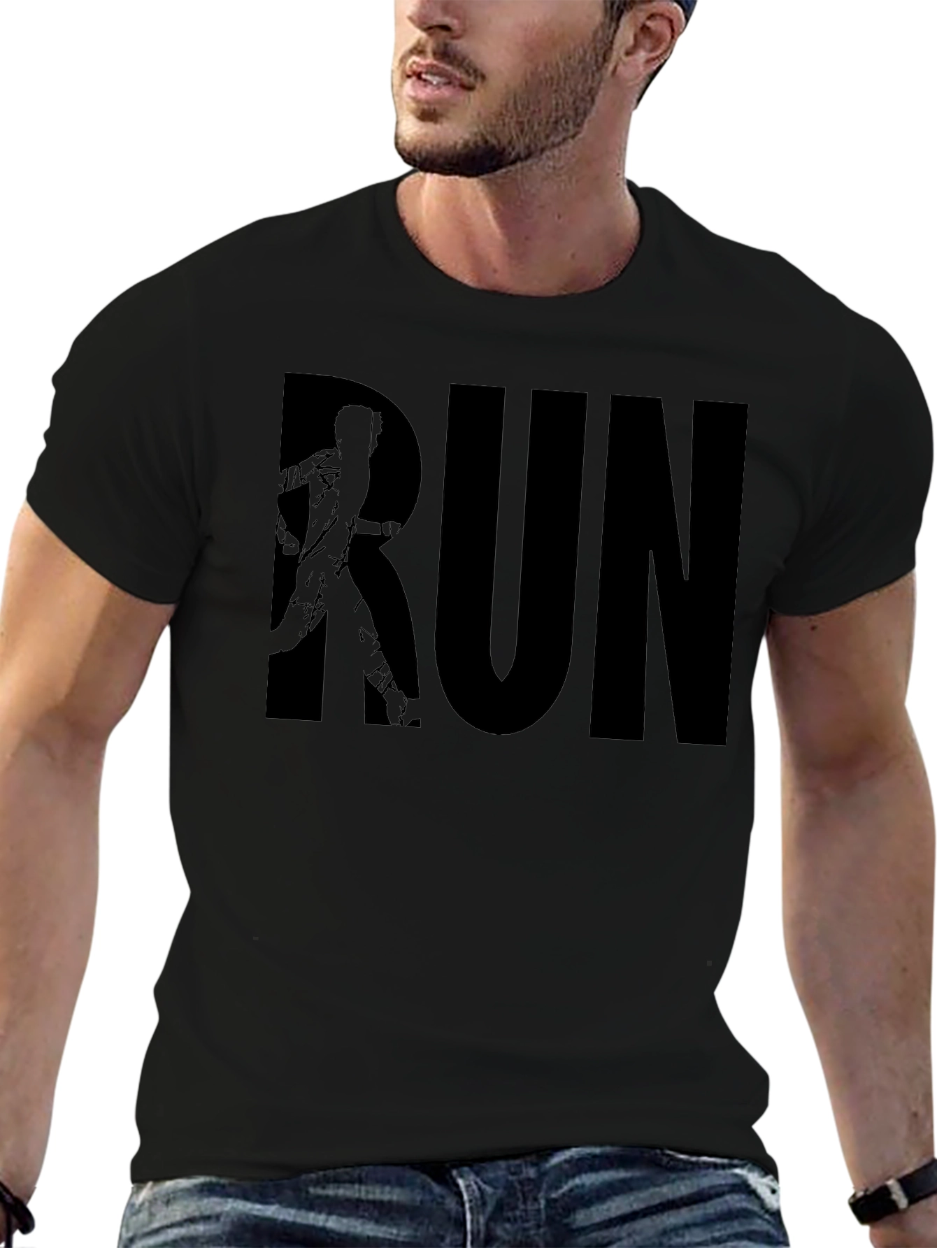 Run Graphic Tee - Black Casual Shirt