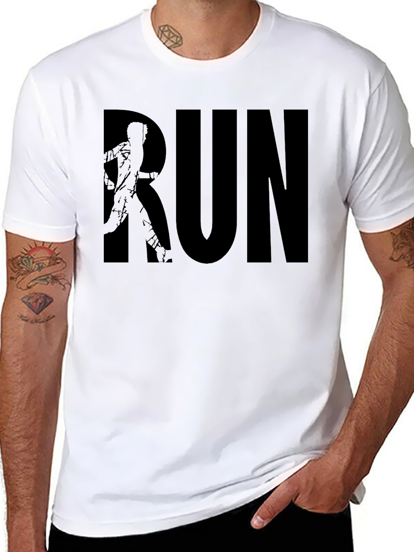 Run Graphic Tee - Black Casual Shirt