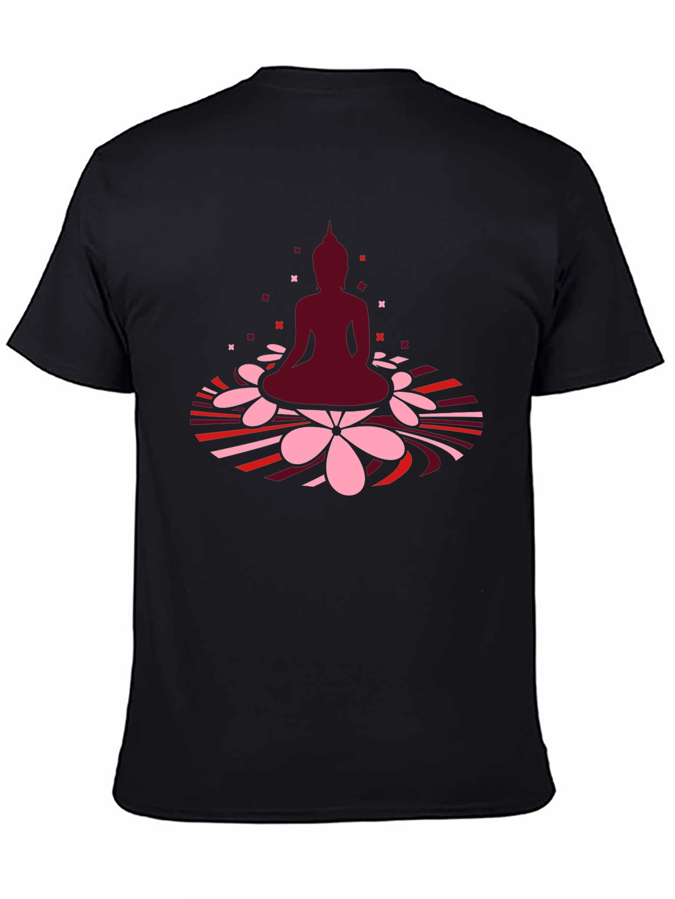 Buddha Lotus Graphic Tee - Black Cotton T-Shirt