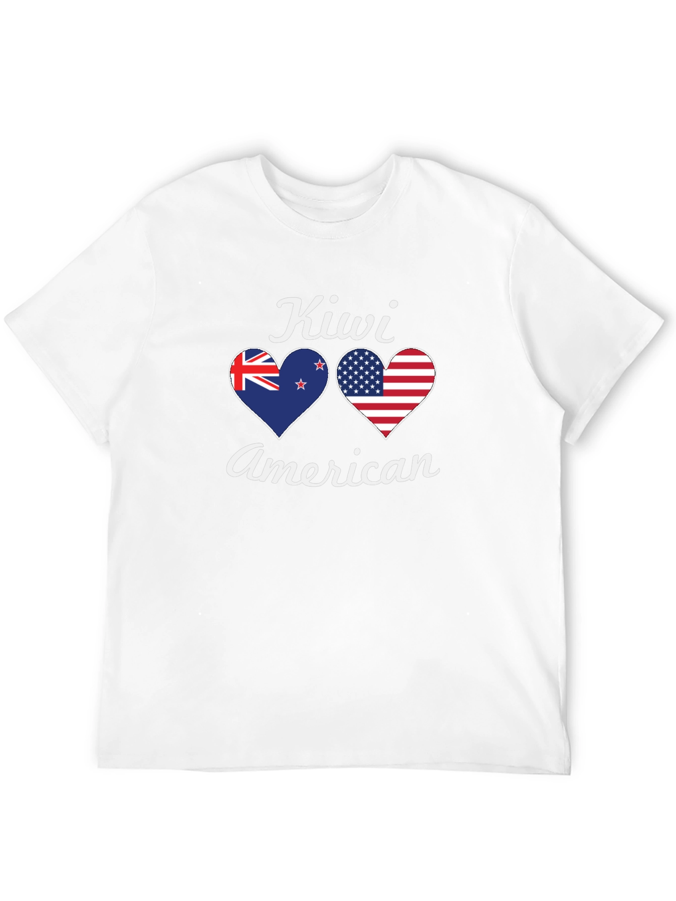 Kiwi American Flag Heart T-Shirt - Patriotic Pride