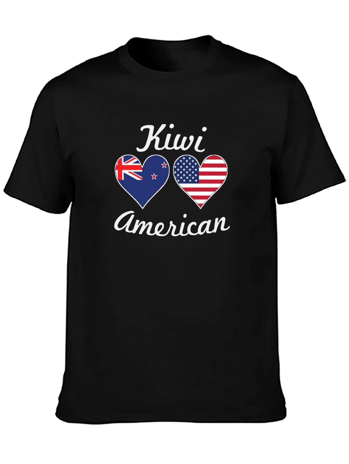 Kiwi American Flag Heart T-Shirt - Patriotic Pride