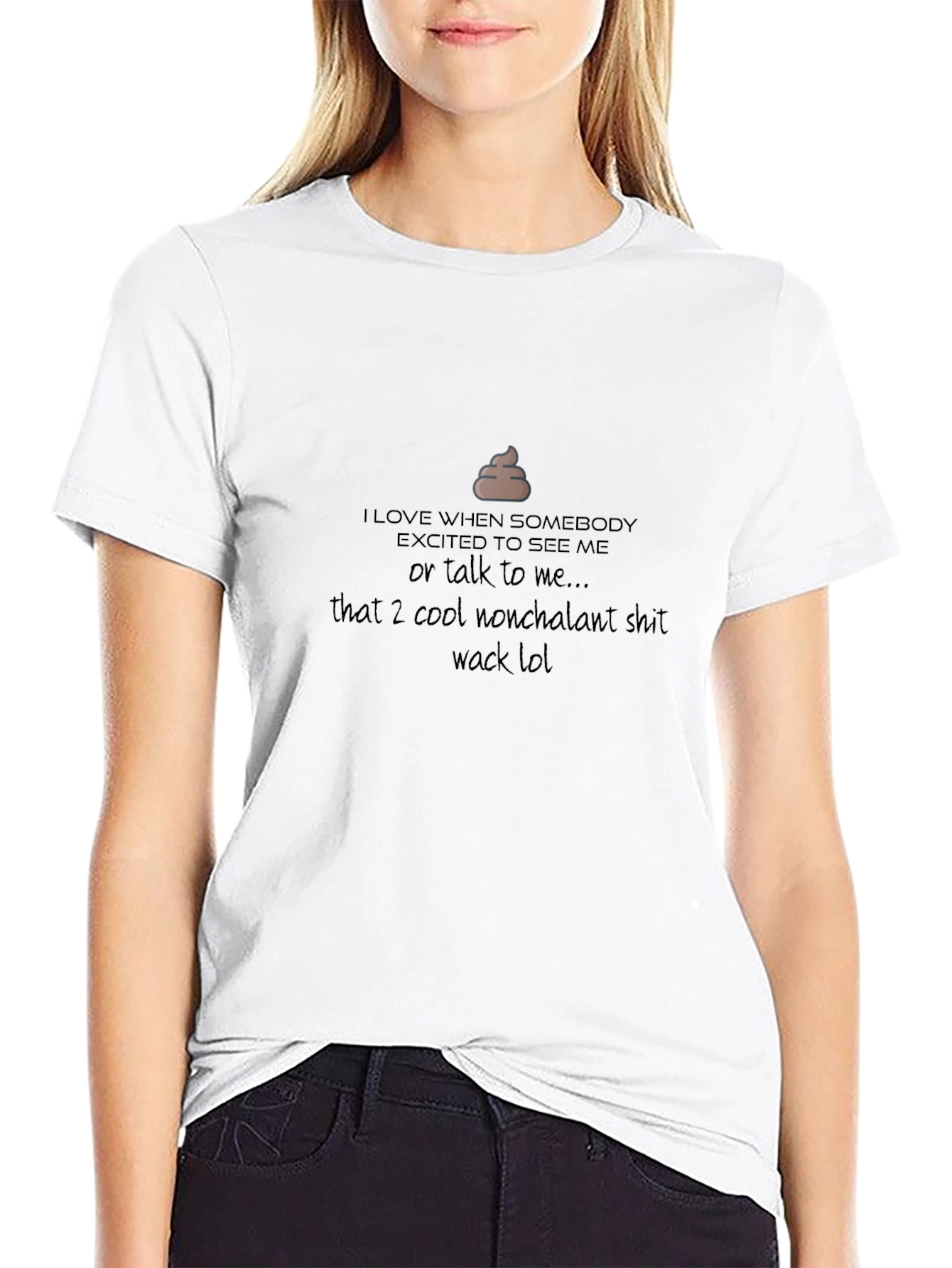 Funny Excited to See Me Black T-Shirt
